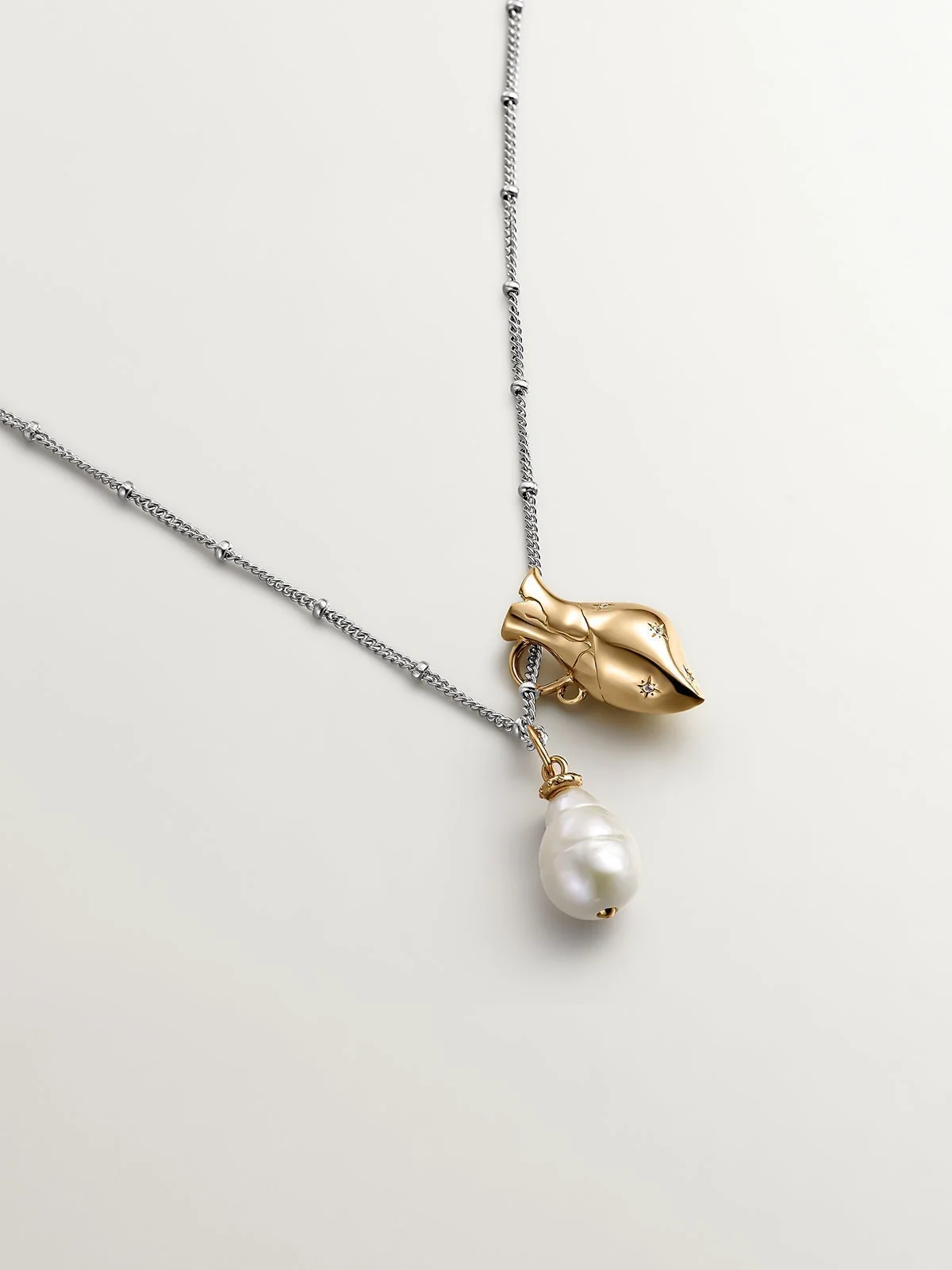 Charm de plata 925 bañada en oro amarillo de 18K con perla - Image 5