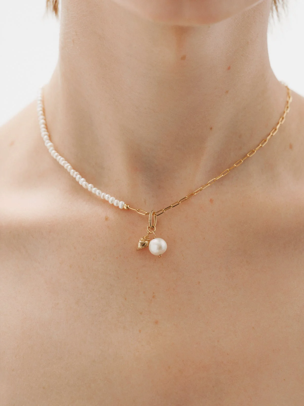 Charm de plata 925 bañada en oro amarillo de 18K con perla - Image 2