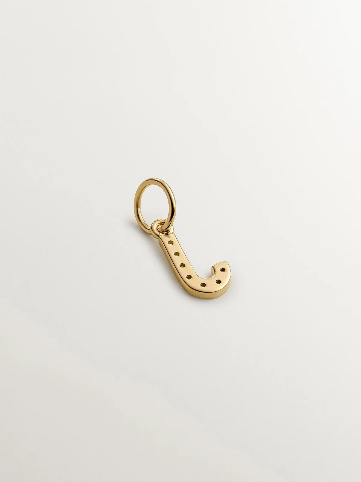 Charm de plata 925 bañada en oro amarillo de 18K y topacios blancos inicial J - Image 3