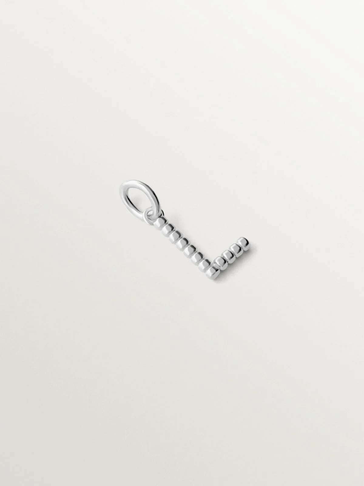 Charm de plata 925 con letra L y motivos de esferas