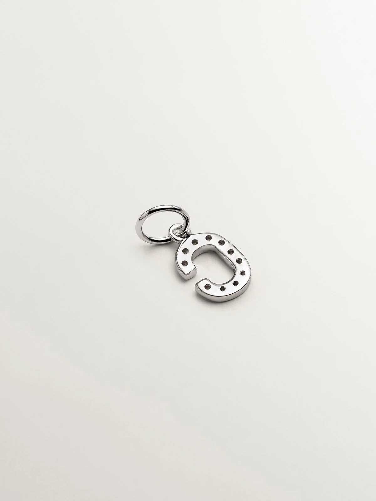 Charm de plata 925 y topacios blancos inicial C - Image 3