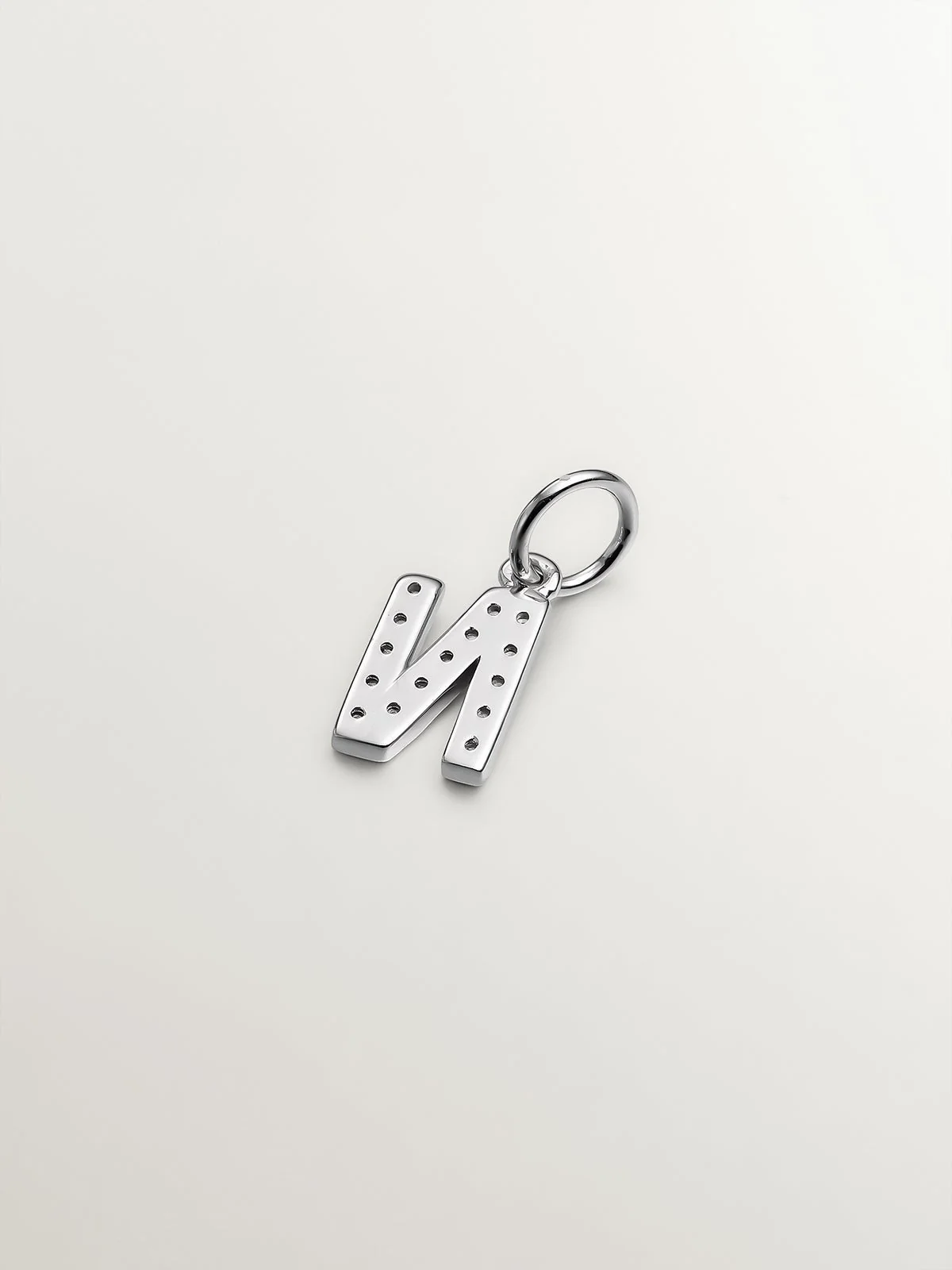 Charm de plata 925 y topacios blancos inicial N - Image 2