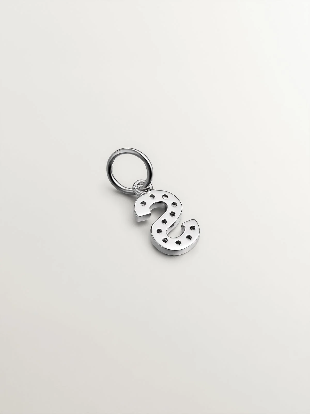 Charm de plata 925 y topacios blancos inicial S - Image 2