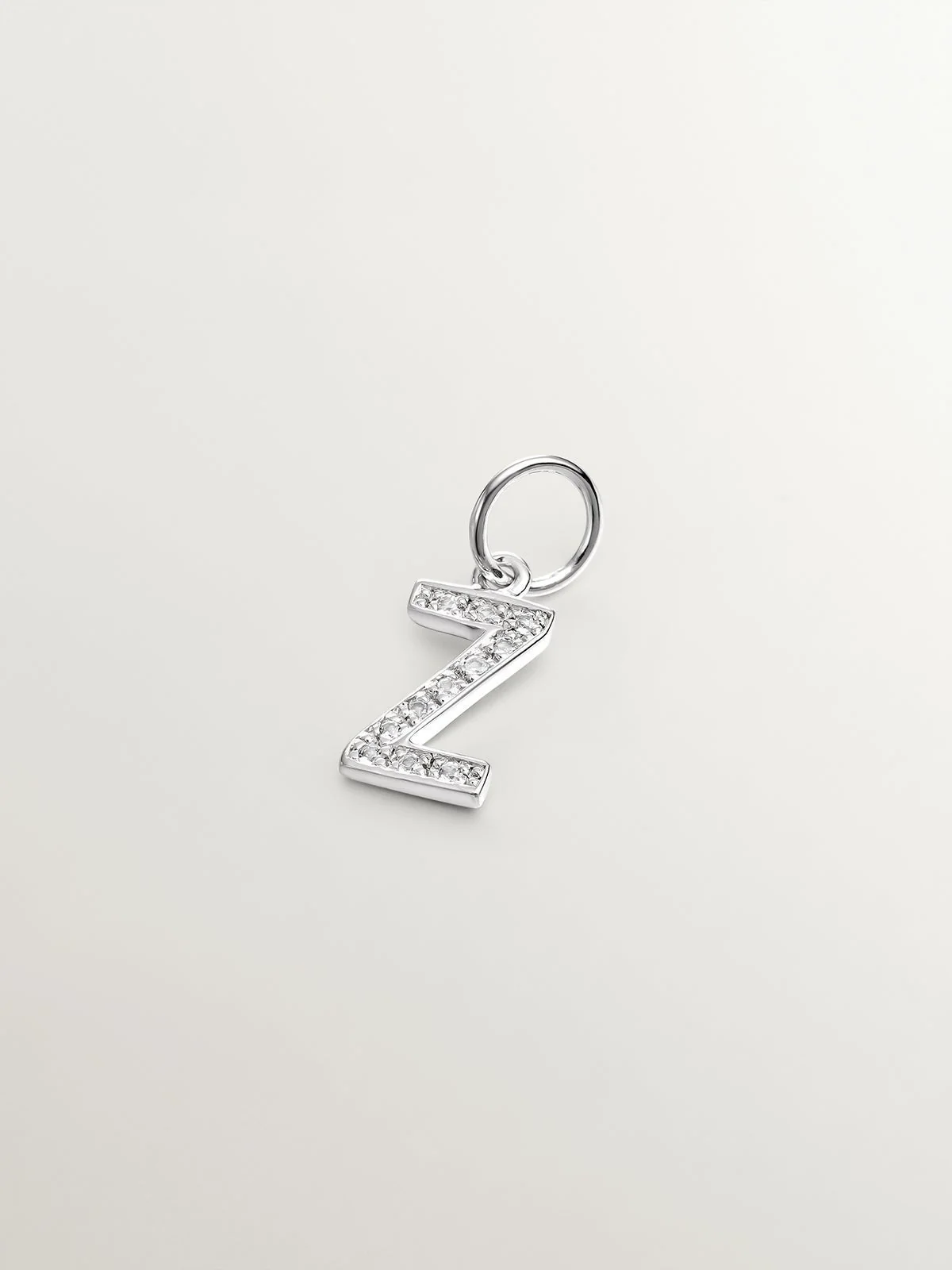 Charm de plata 925 y topacios blancos inicial Z