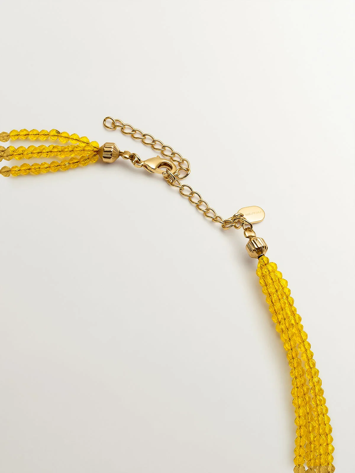 Colgante bañado en oro amarillo con cristales amarillos - Image 3