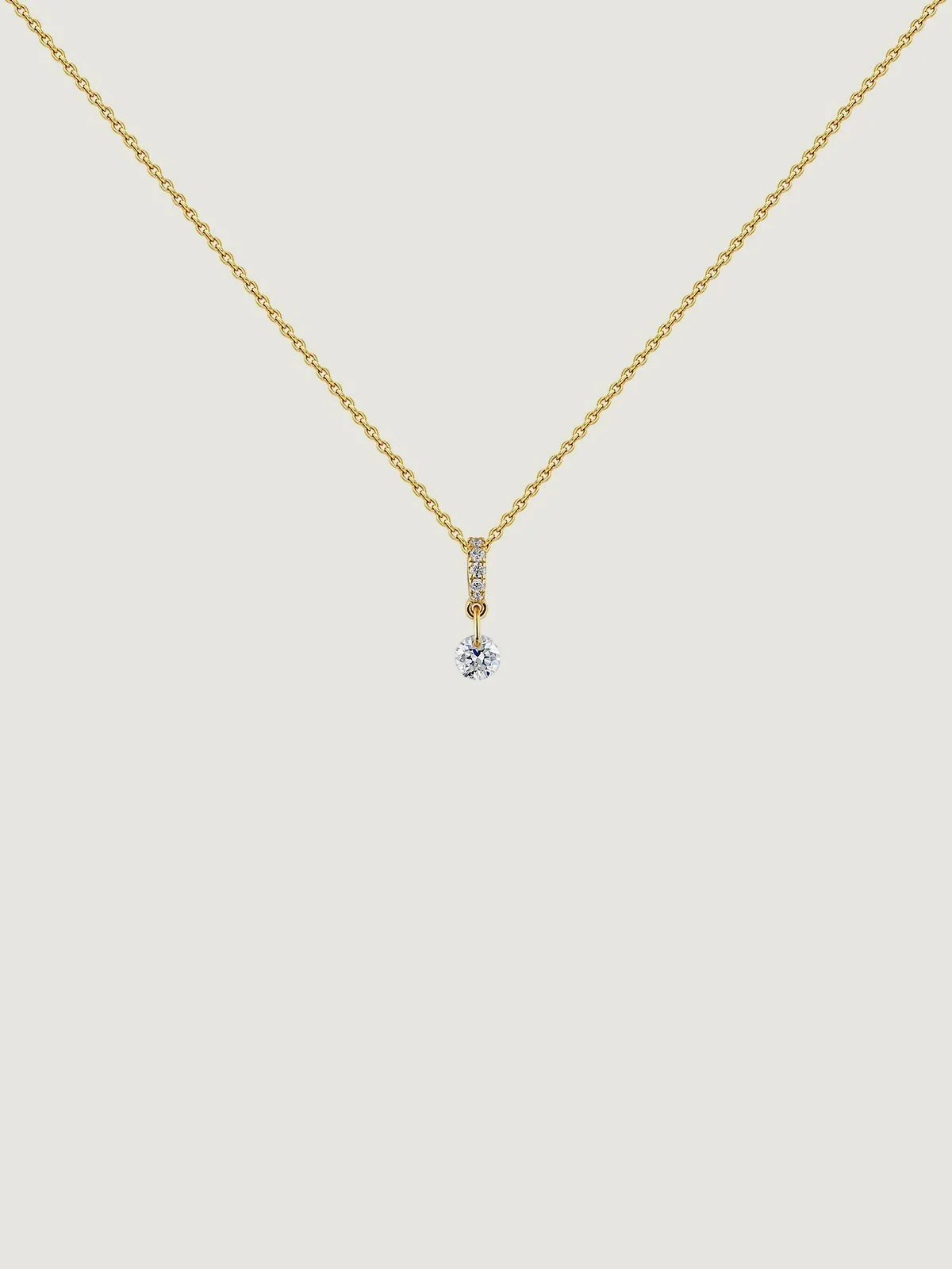 Colgante de oro amarillo de 18K con diamantes 0,098 cts