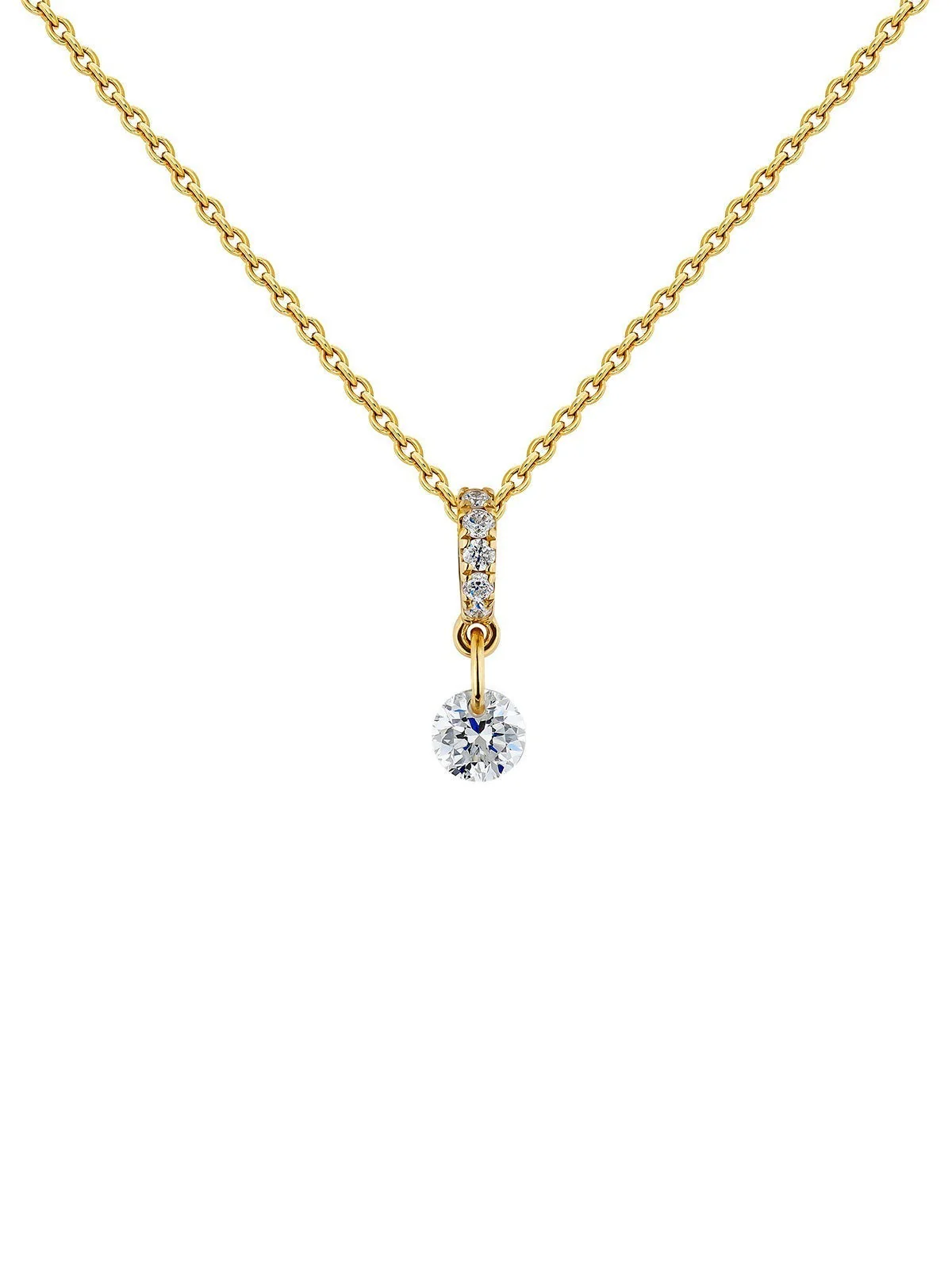 Colgante de oro amarillo de 18K con diamantes 0,098 cts - Image 3