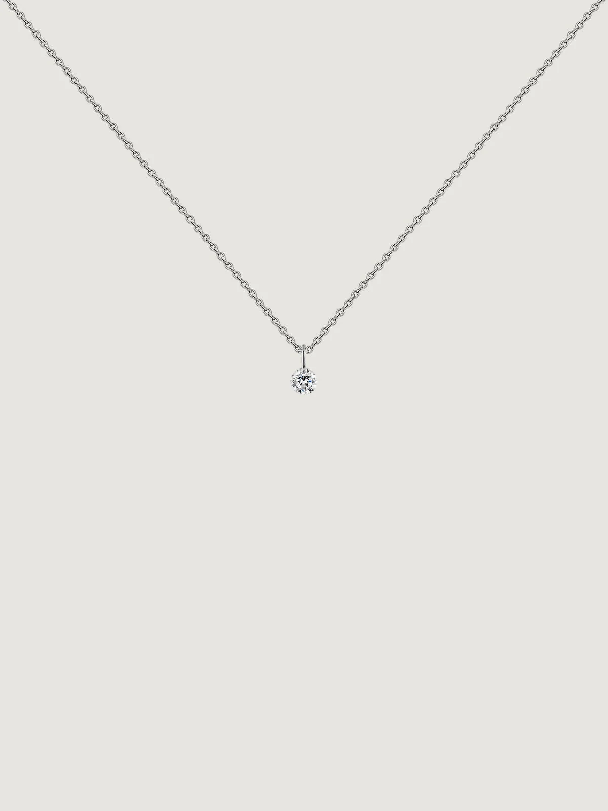 Colgante de oro blanco de 18K con diamante
