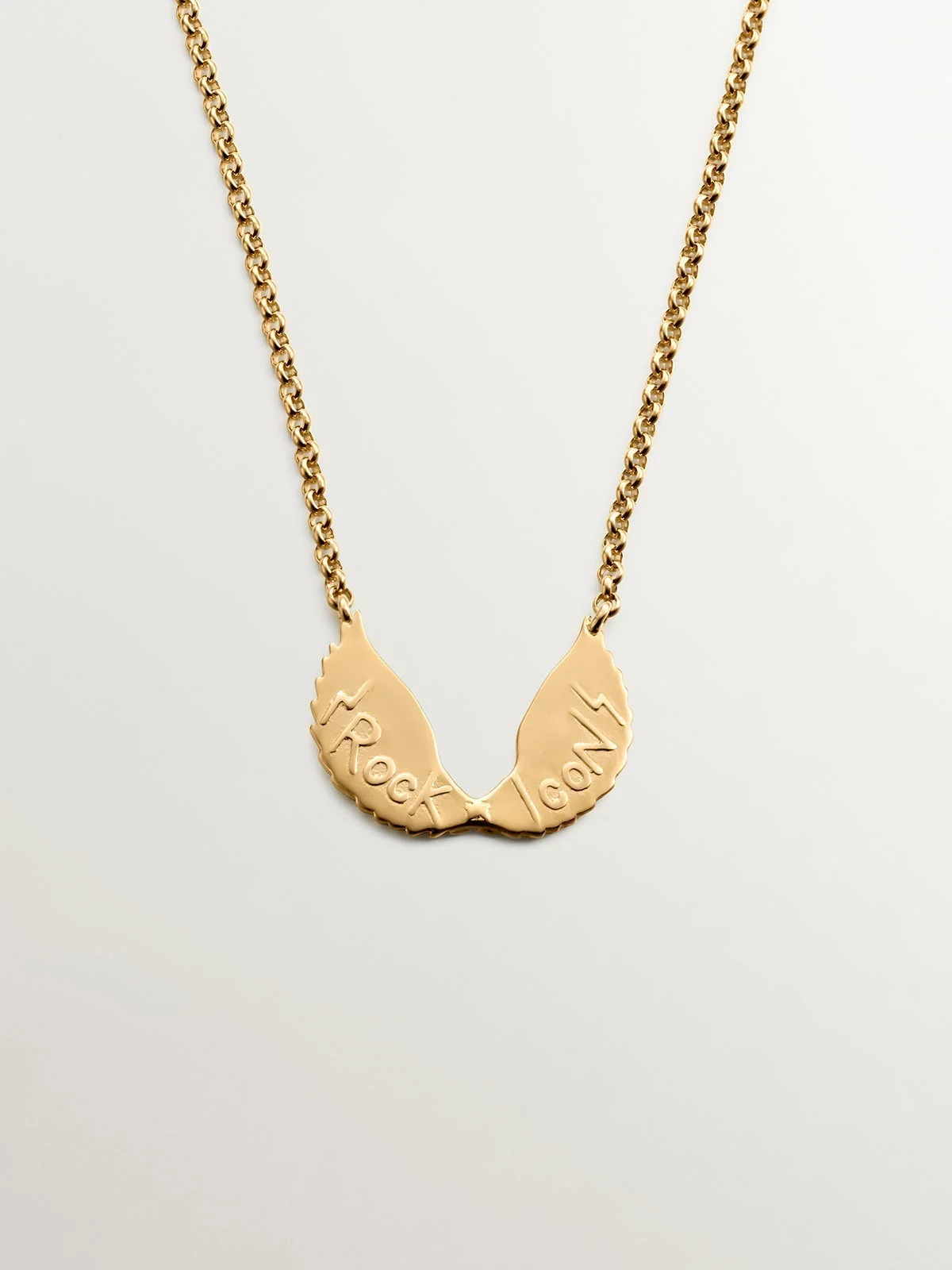 Colgante de plata 925 bañada en oro amarillo de 18K con alas - Image 8