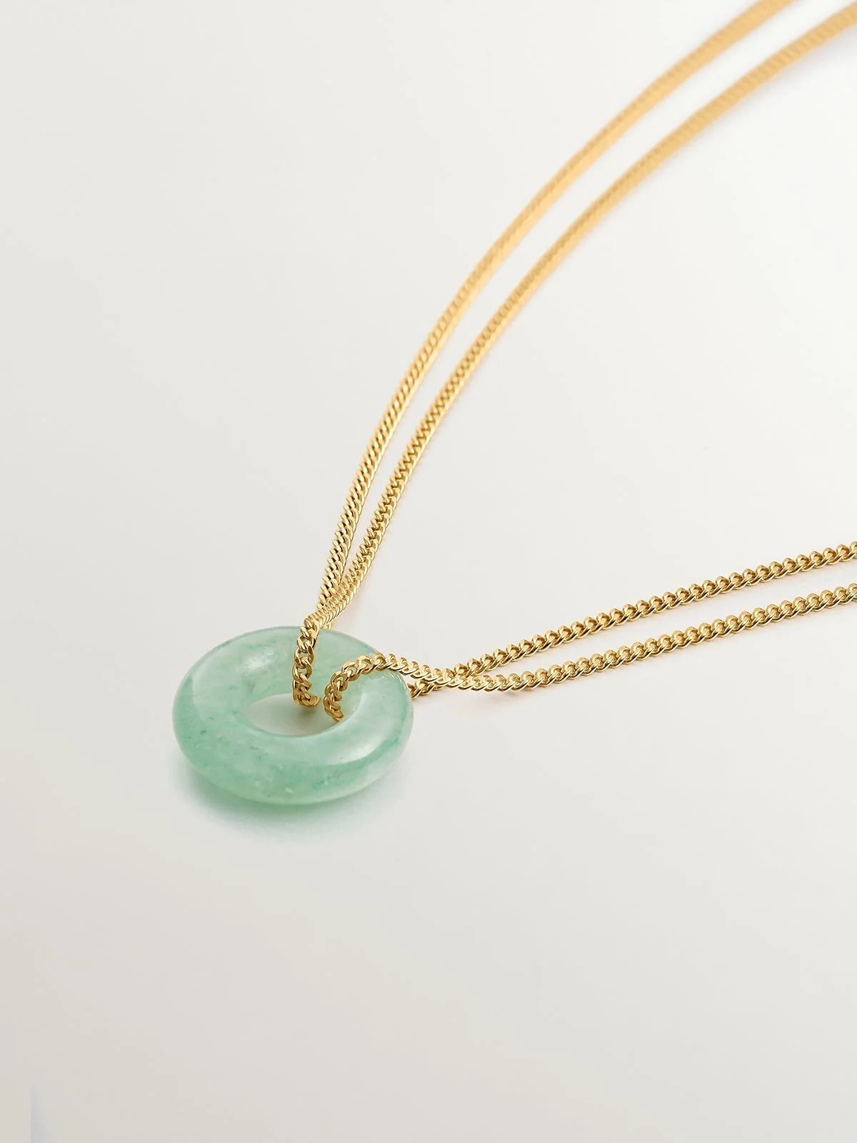 Colgante de plata 925 bañada en oro amarillo de 18K con aventurina verde - Image 3