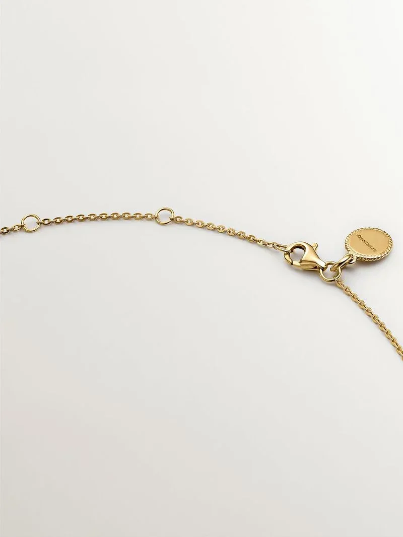 Colgante de plata 925 bañada en oro amarillo de 18K con cuarzo blanco - Image 8