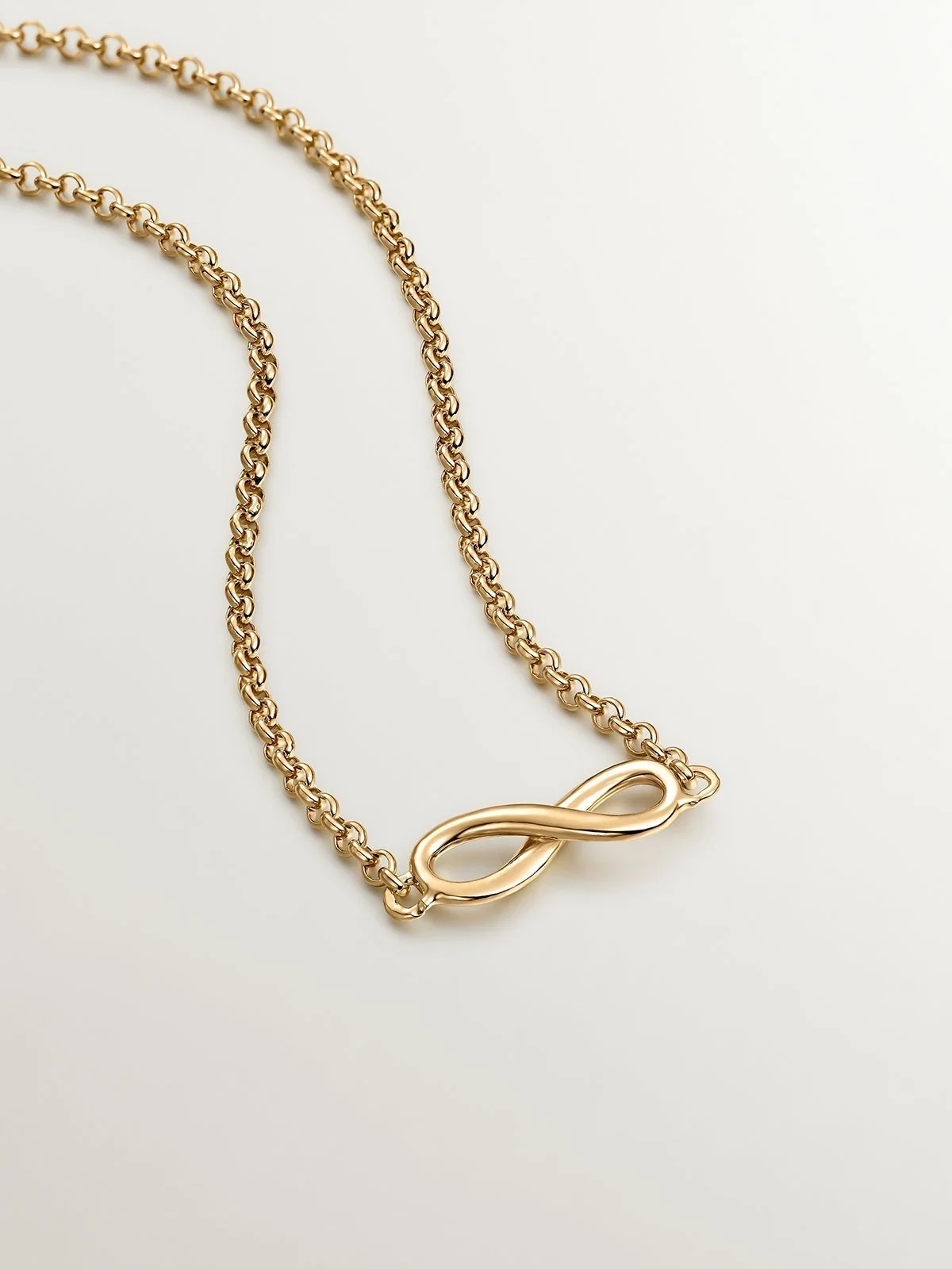 Colgante de plata 925 bañada en oro amarillo de 18K con infinito - Image 3