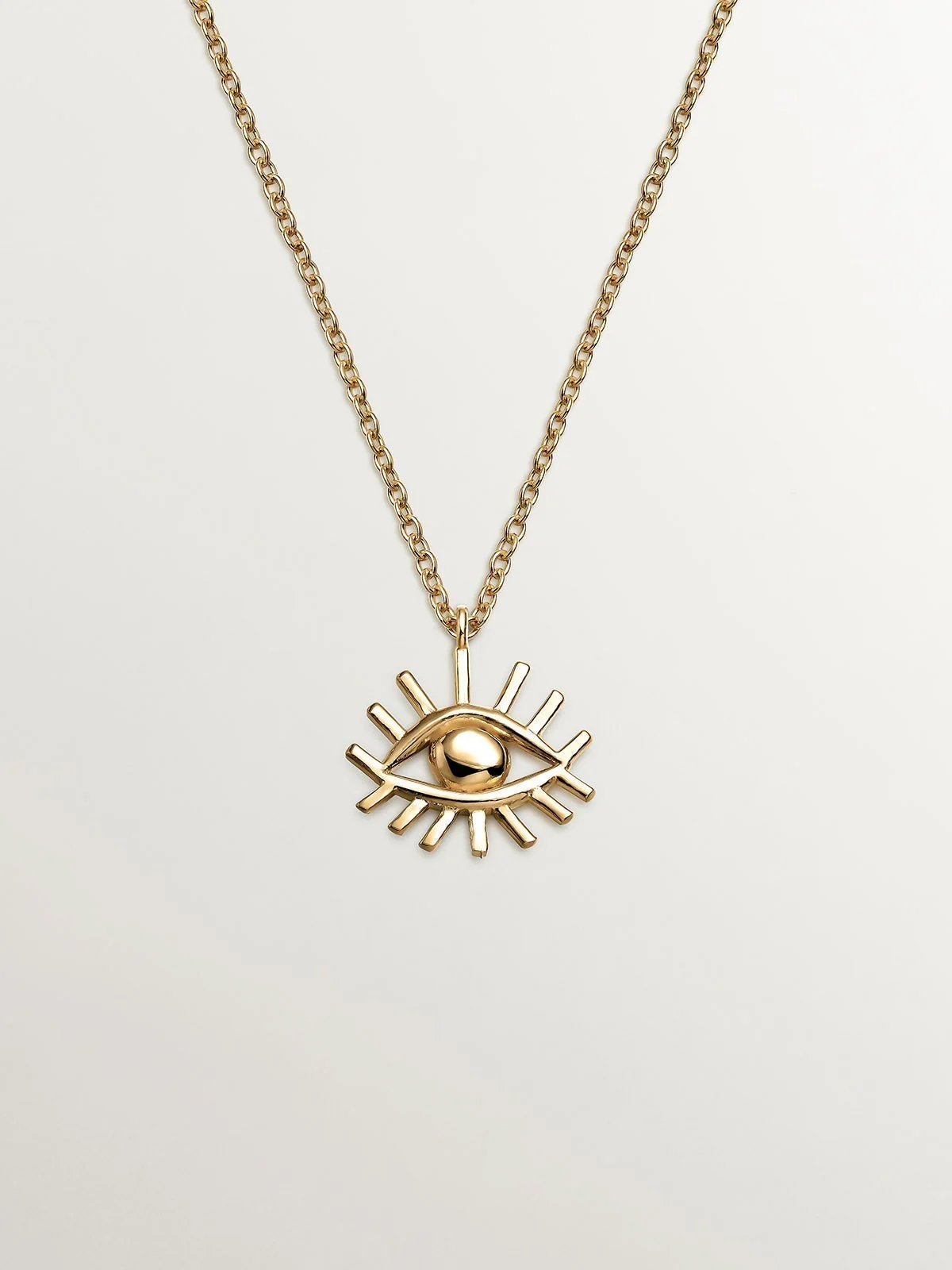 Colgante de plata 925 bañada en oro amarillo de 18K con ojo
