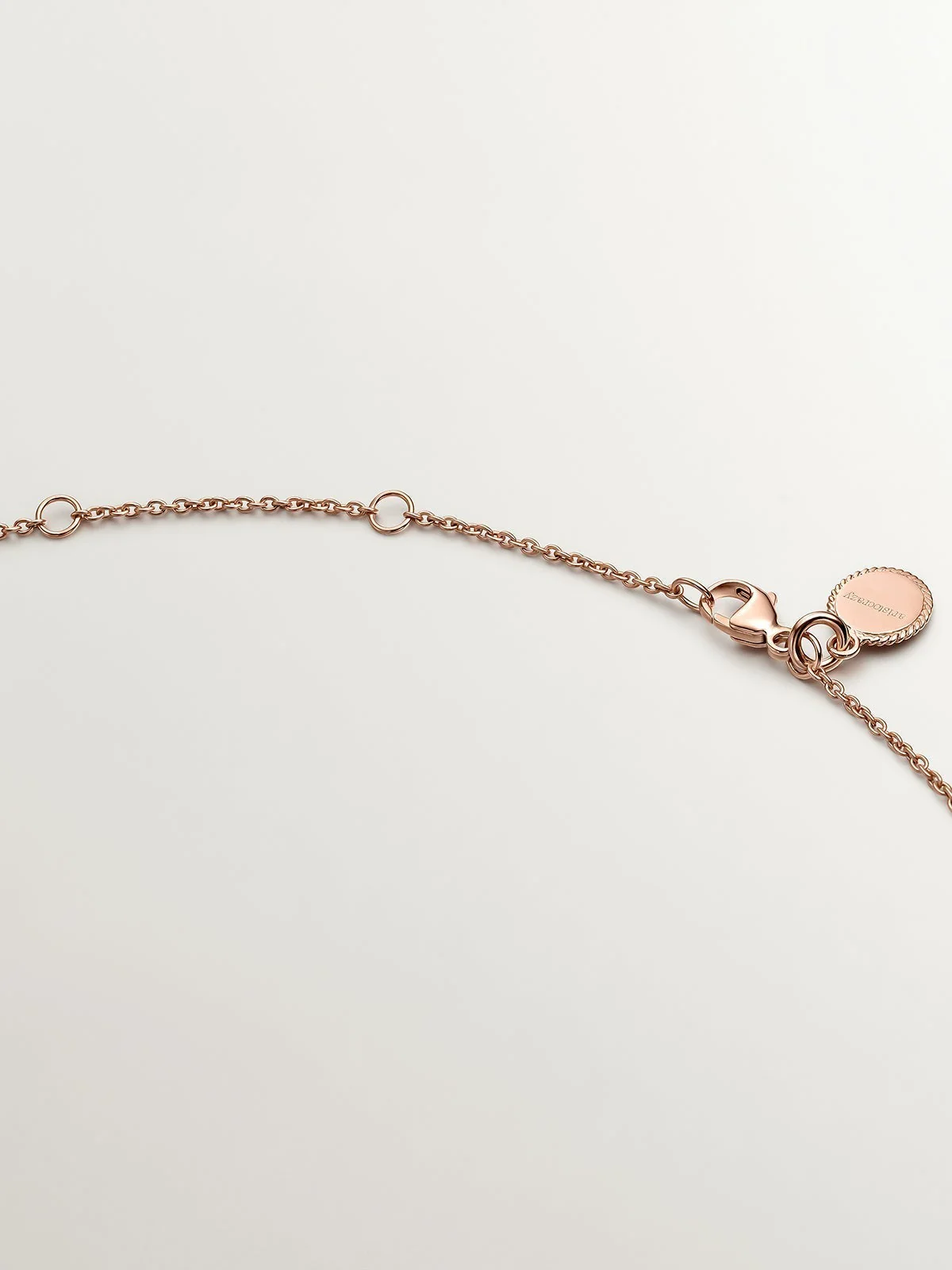 Colgante de plata 925 bañada en oro rosa de 18K con círculos y espinelas negras - Image 7