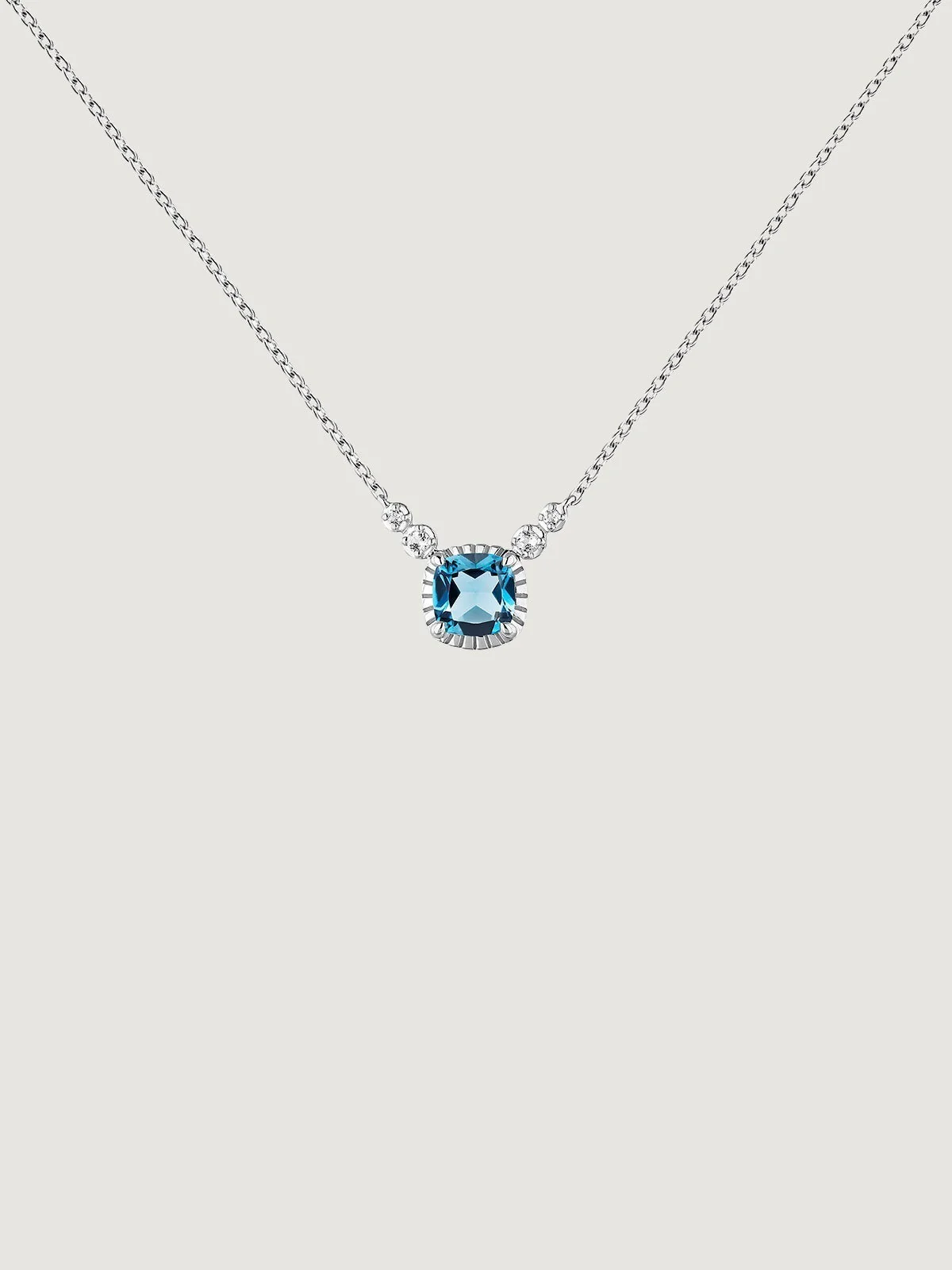 Colgante de plata 925 con topacios azul london y blancos