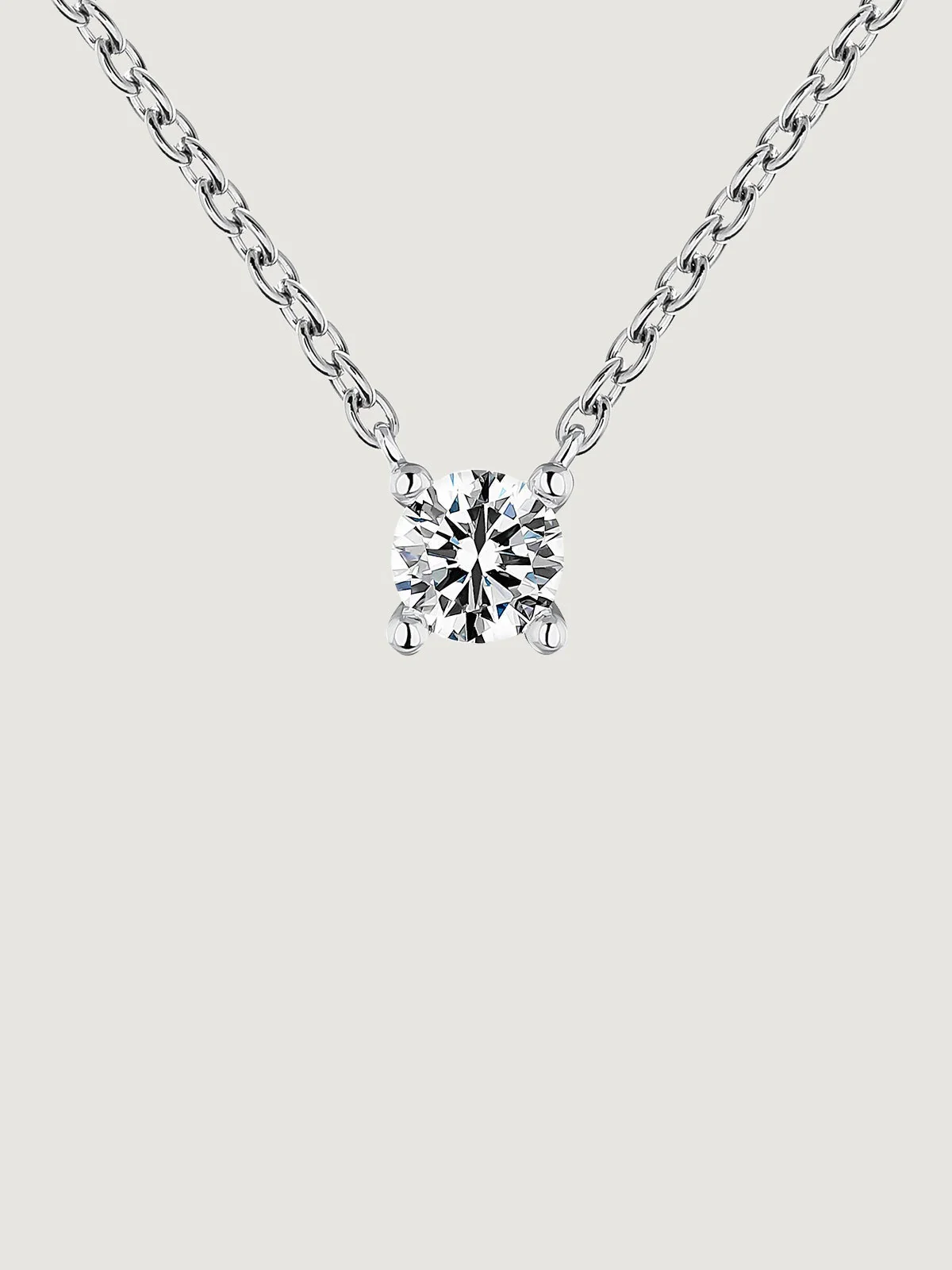 Colgante solitario de oro blanco de 18K con diamante de 0,15cts - Image 4