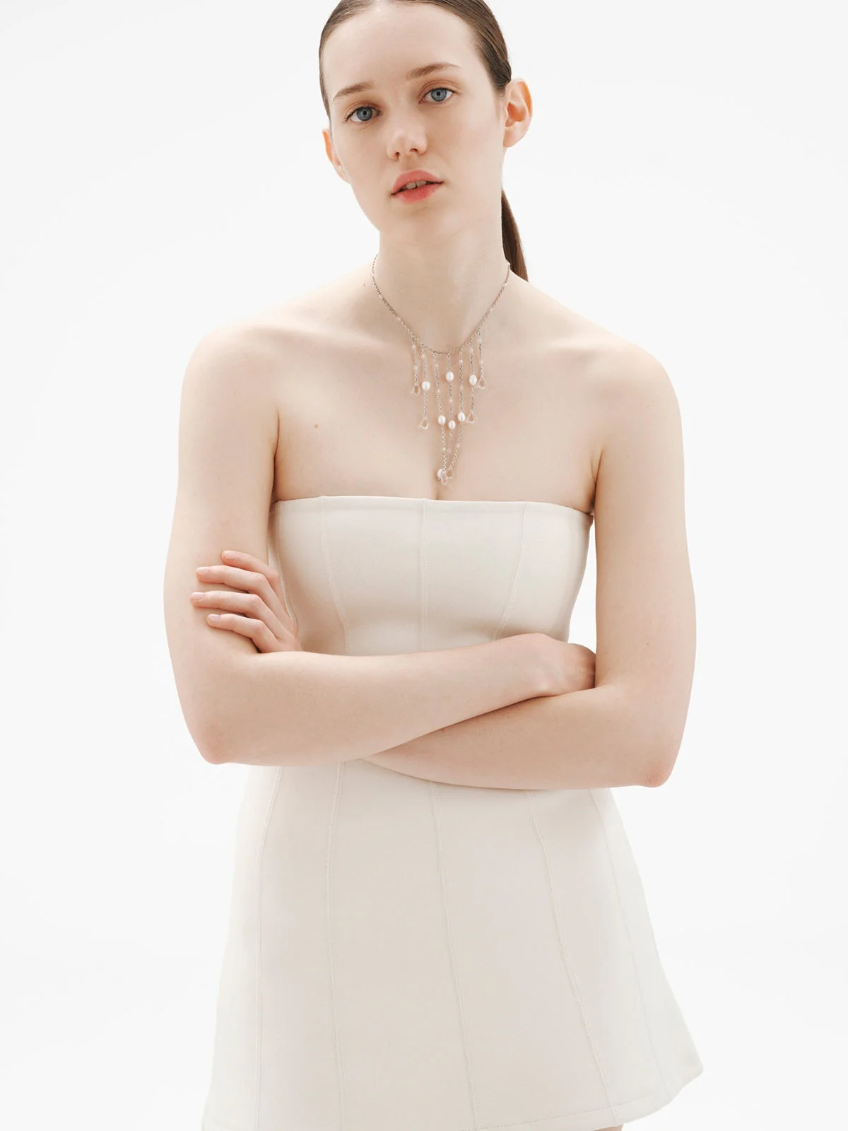 Collar con perlas barrocas y cristales - Image 4