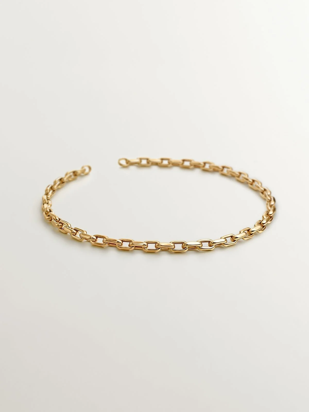 Collar de eslabones forza 45 cm de plata 925 bañada en oro amarillo de 18K