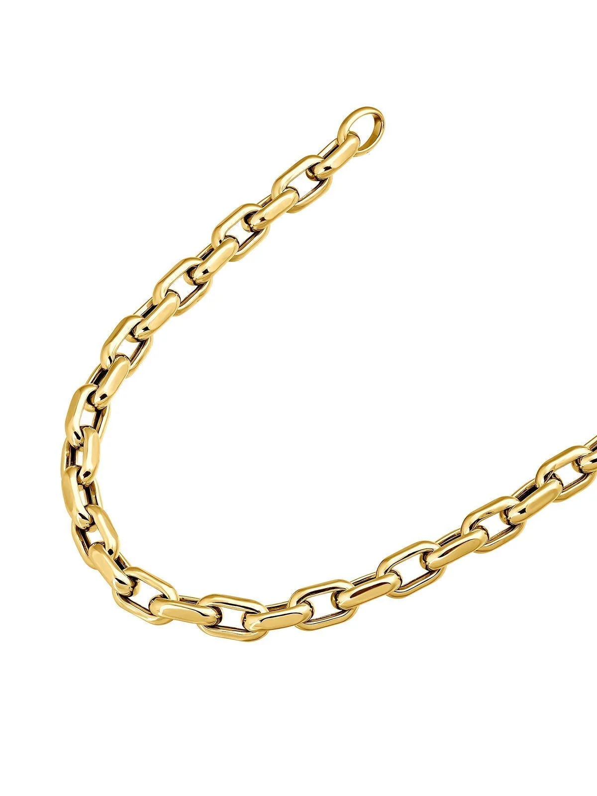 Collar de eslabones forza 45 cm de plata 925 bañada en oro amarillo de 18K - Image 8