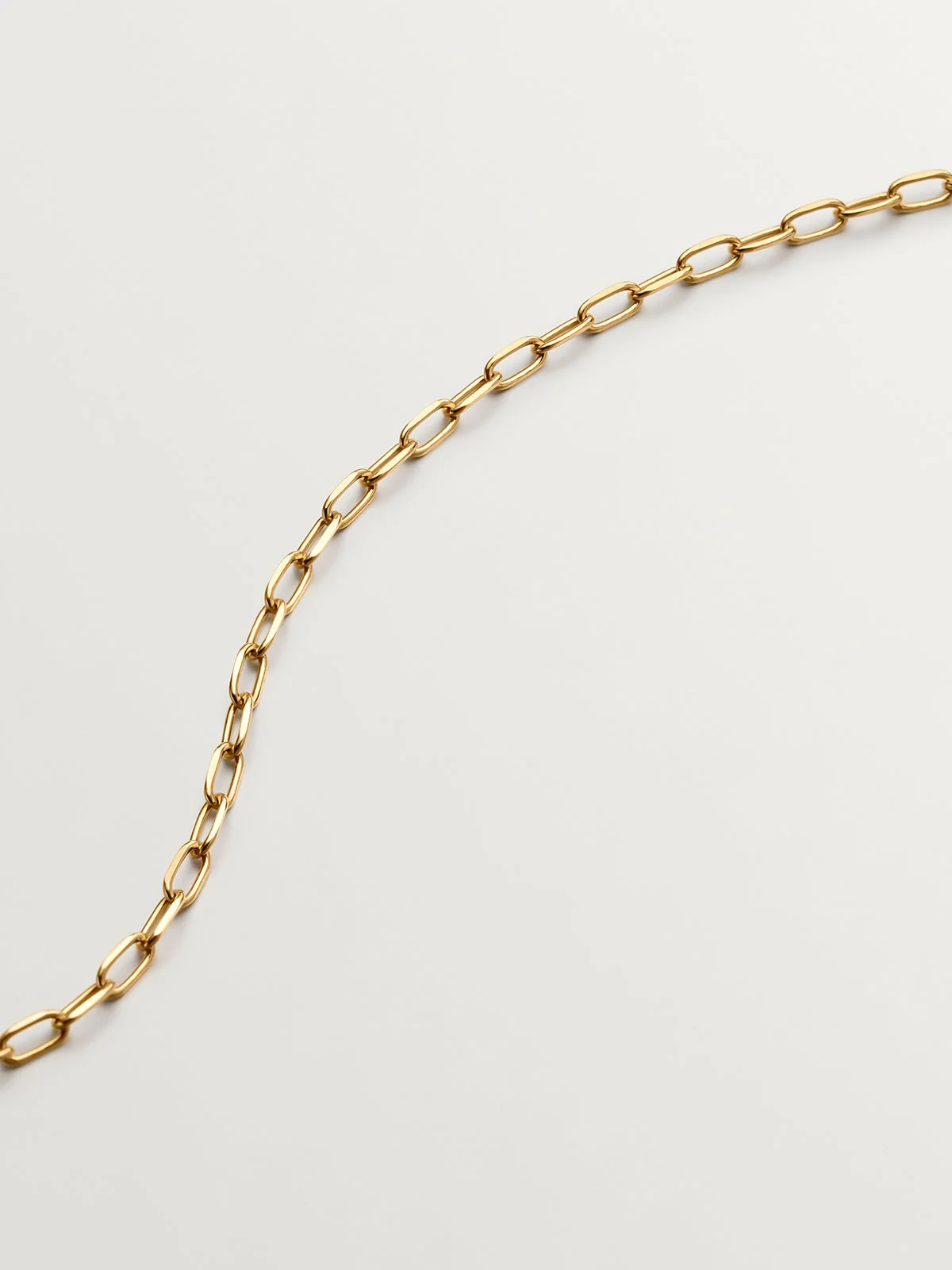 Collar de eslabones forza de plata 925 bañada en oro amarillo de 18K con corazón - Image 5