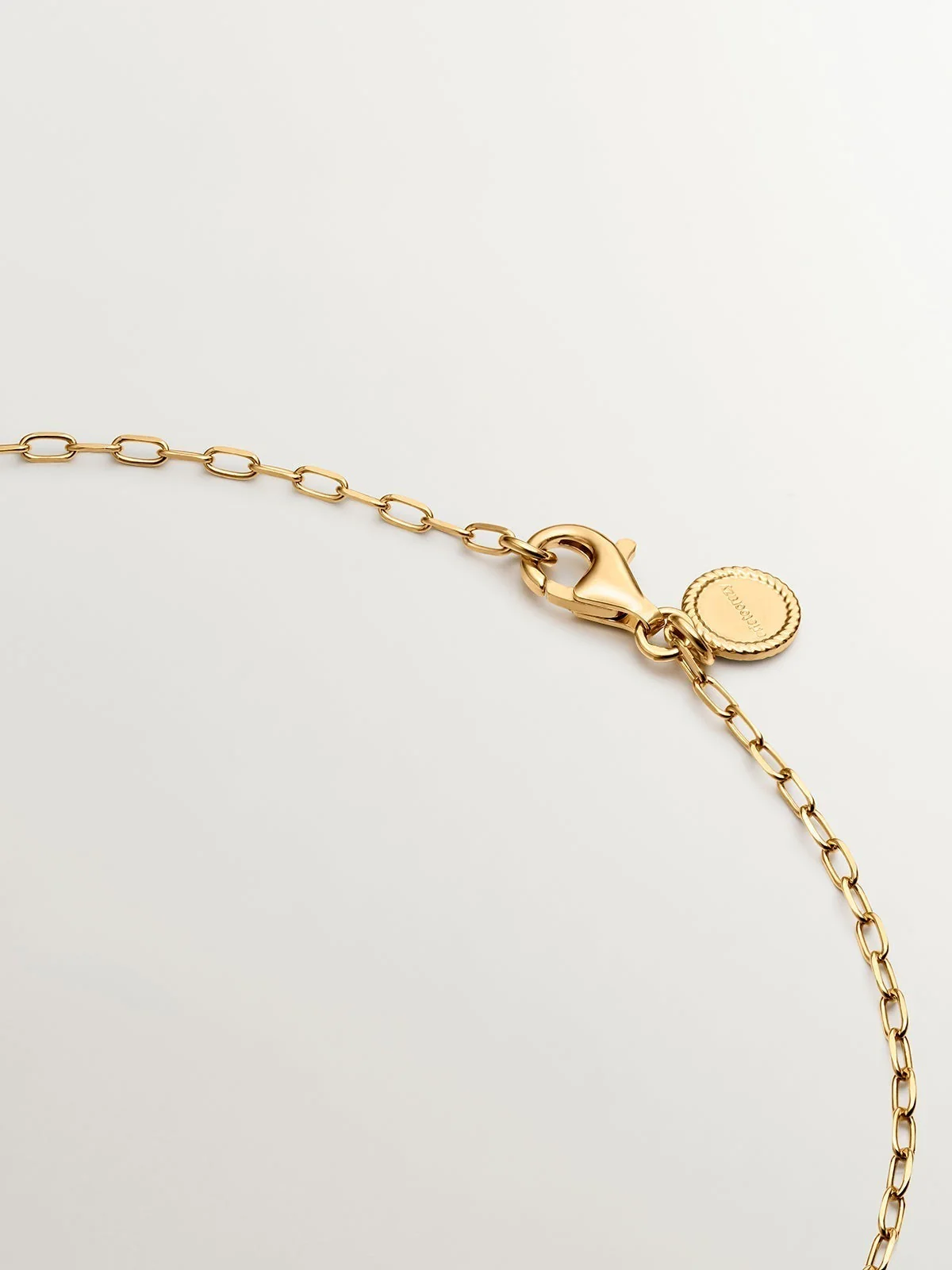 Collar de eslabones forza de plata 925 bañada en oro amarillo de 18K con corazón - Image 7