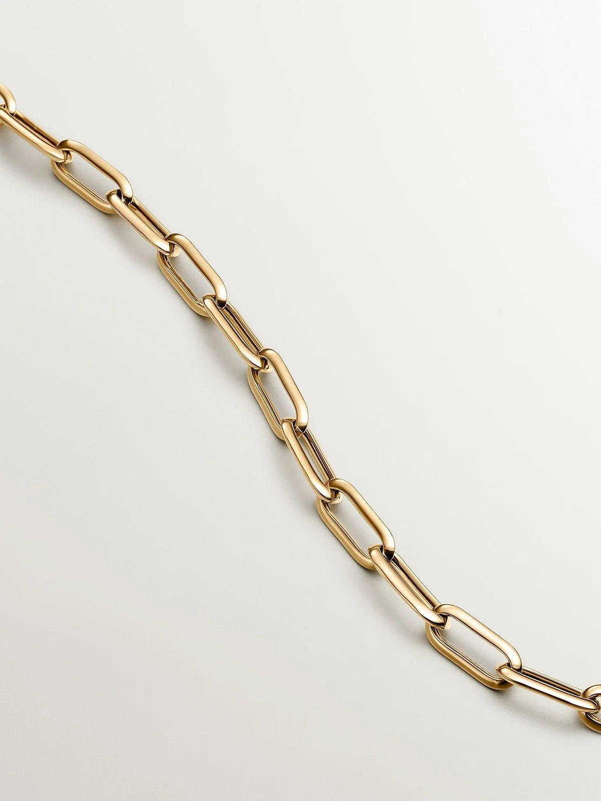Collar de eslabones rectangulares 45 cm de plata 925 bañada en oro amarillo de 18K - Image 4