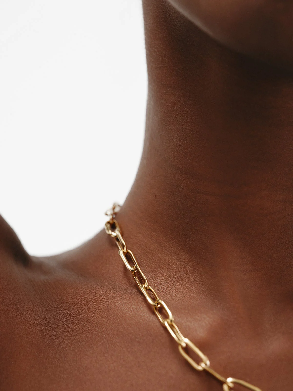 Collar de eslabones rectangulares 45 cm de plata 925 bañada en oro amarillo de 18K - Image 5