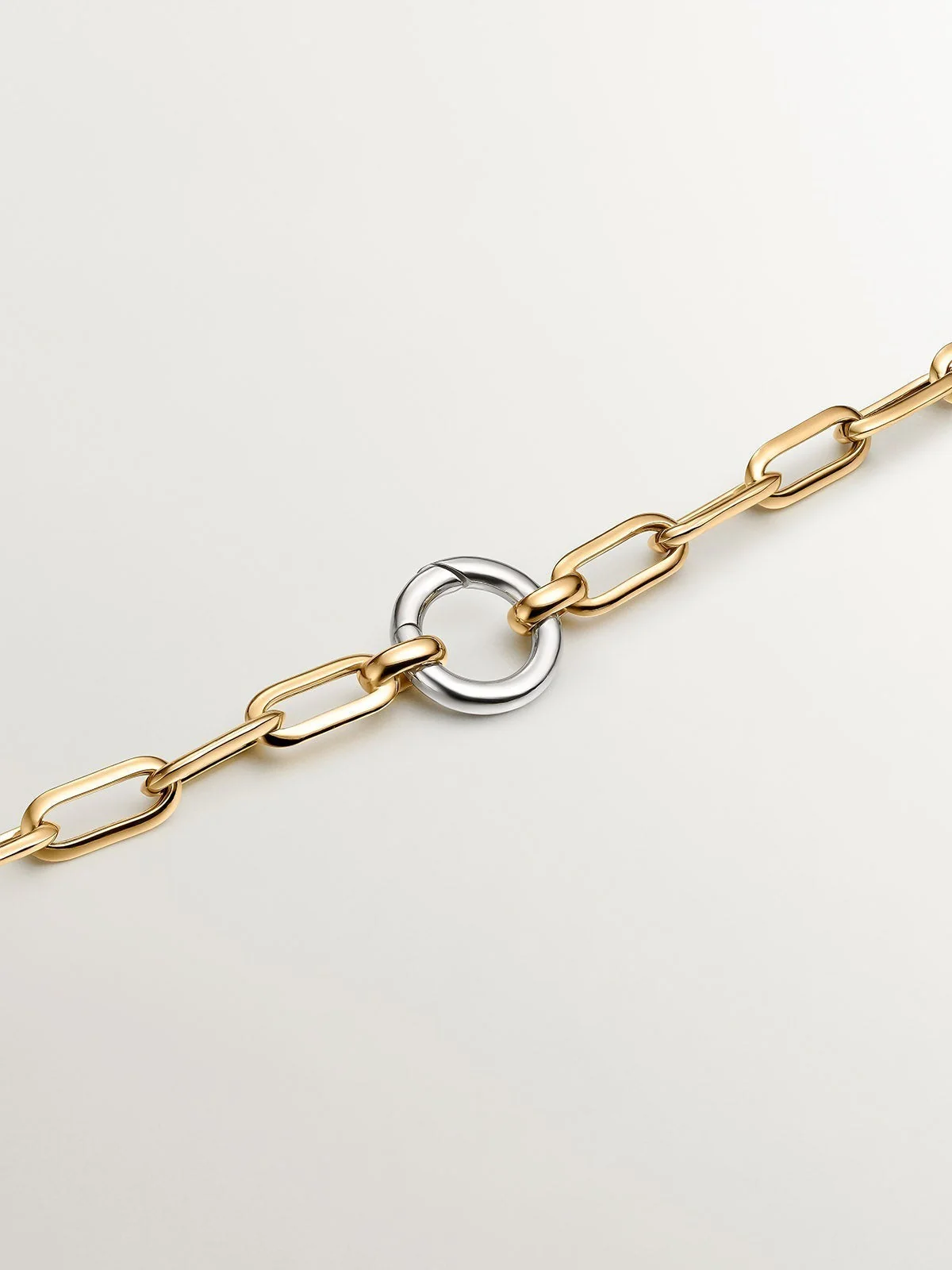 Collar de eslabones rectangulares 45 cm de plata 925 bañada en oro amarillo de 18K - Image 7