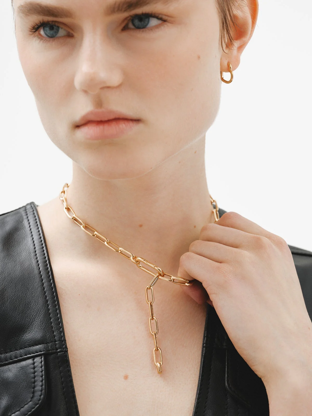 Collar de eslabones rectangulares 45 cm de plata 925 bañada en oro amarillo de 18K - Image 8