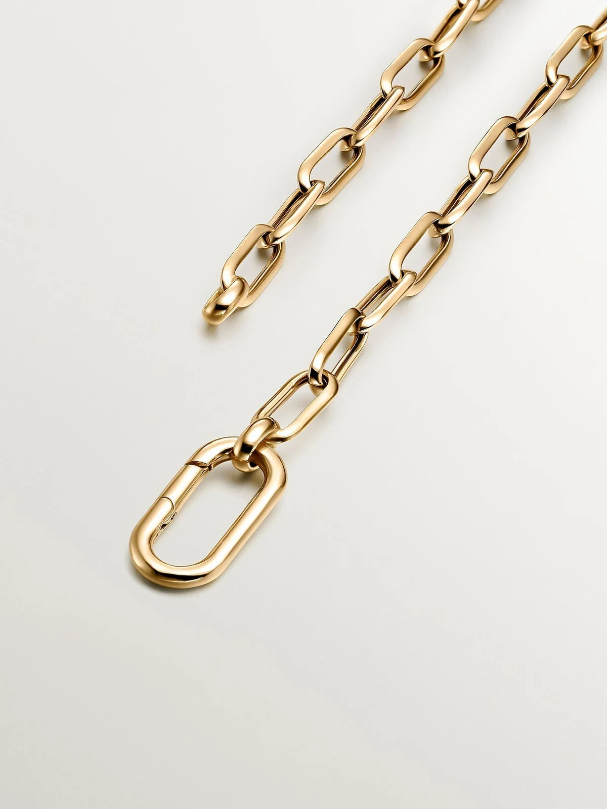 Collar de eslabones rectangulares 45 cm de plata 925 bañada en oro amarillo de 18K - Image 9