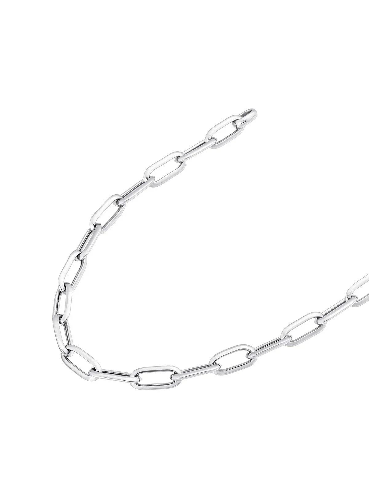 Collar de eslabones rectangulares 45 cm de plata 925 rodiada - Image 8