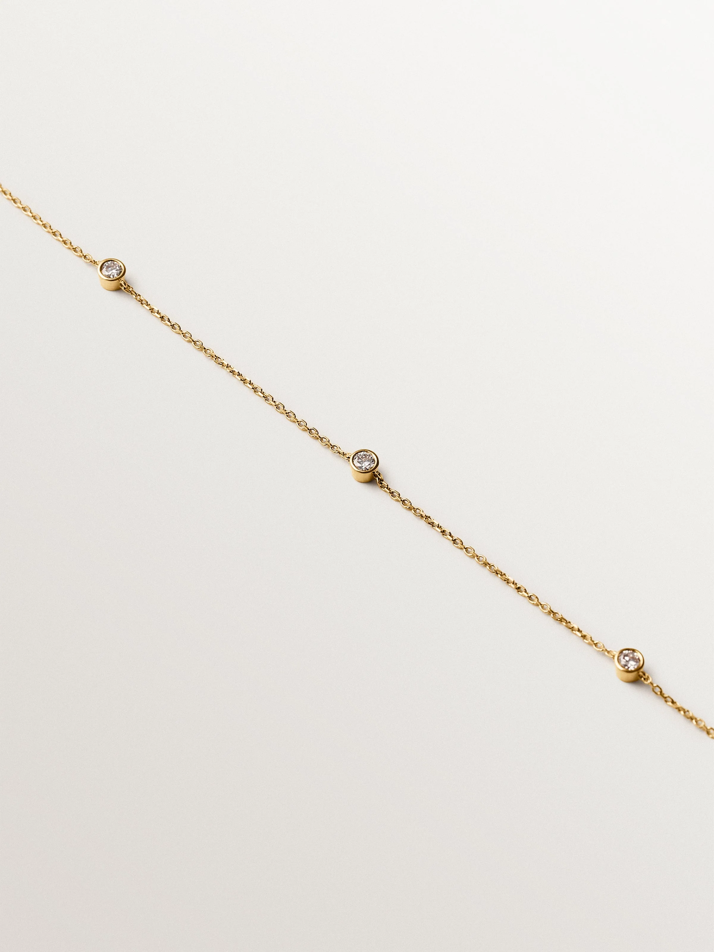 Collar de oro amarillo de 9K con diamantes lab grown - Image 3