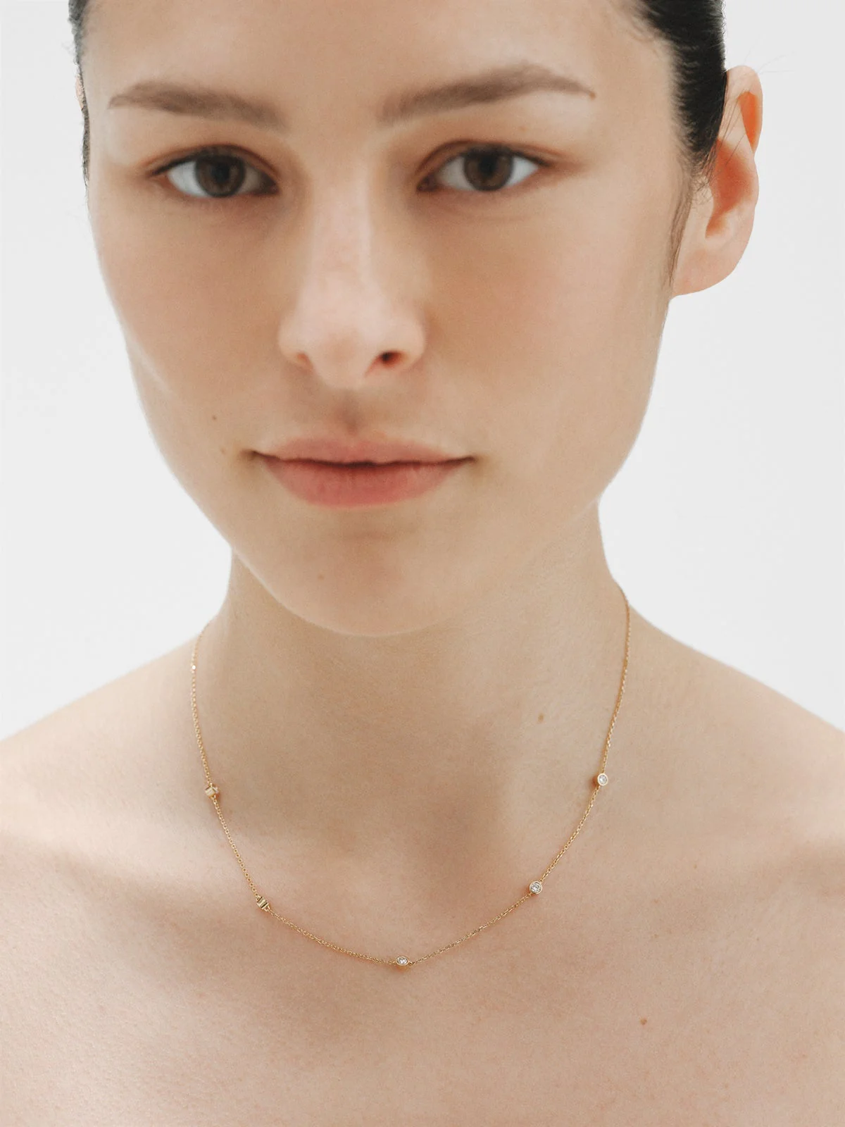 Collar de oro amarillo de 9K con diamantes lab grown - Image 4