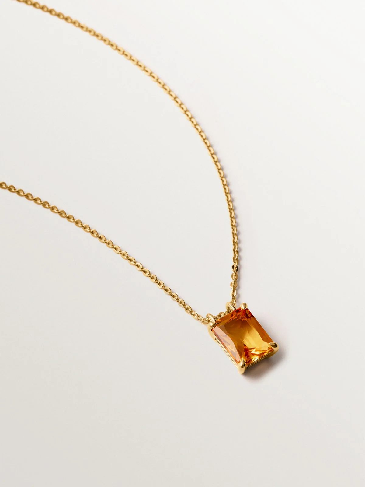 Collar de plata 925 bañada en oro amarillo de 18K con citrino naranja - Image 3