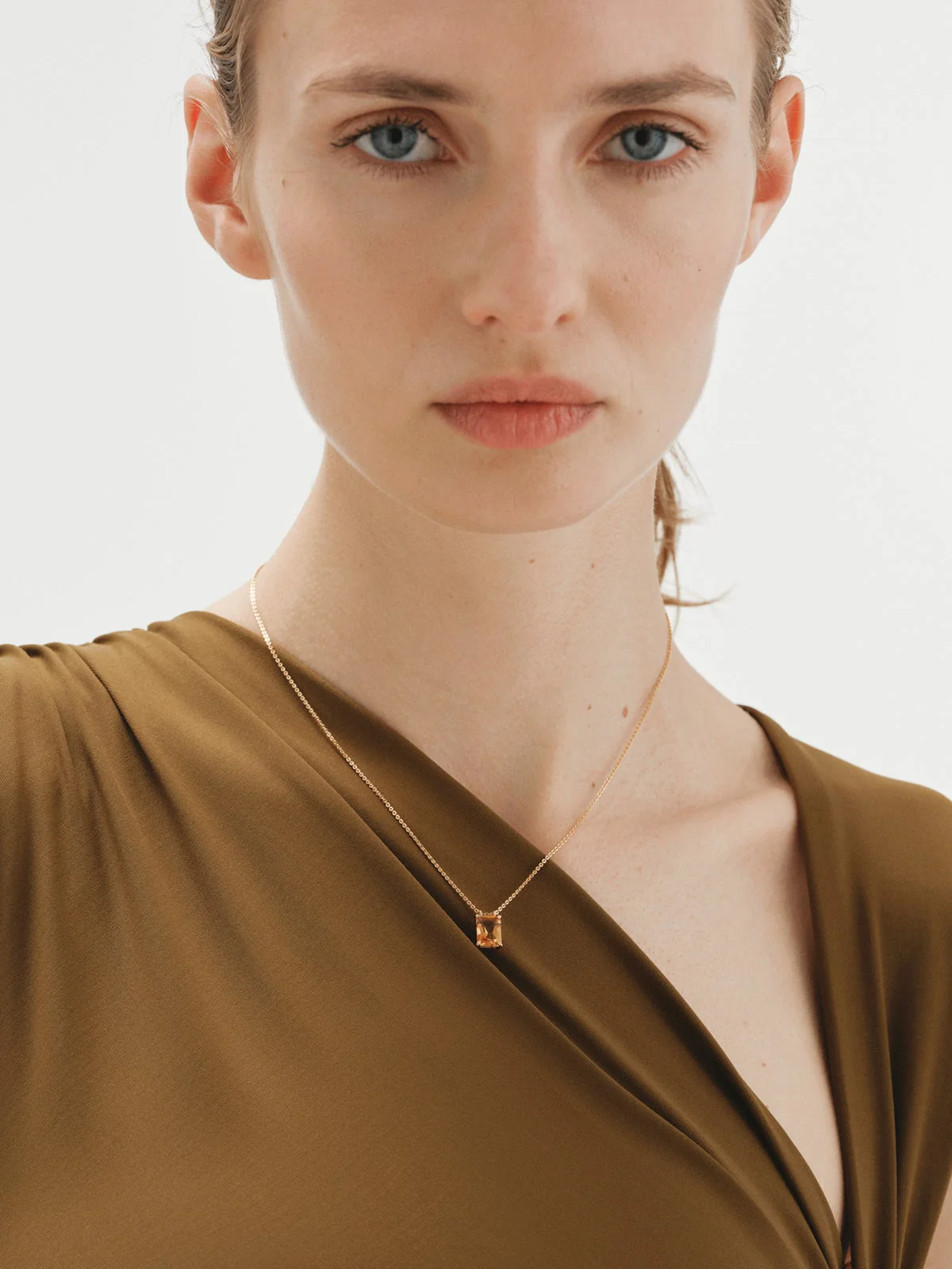 Collar de plata 925 bañada en oro amarillo de 18K con citrino naranja - Image 4