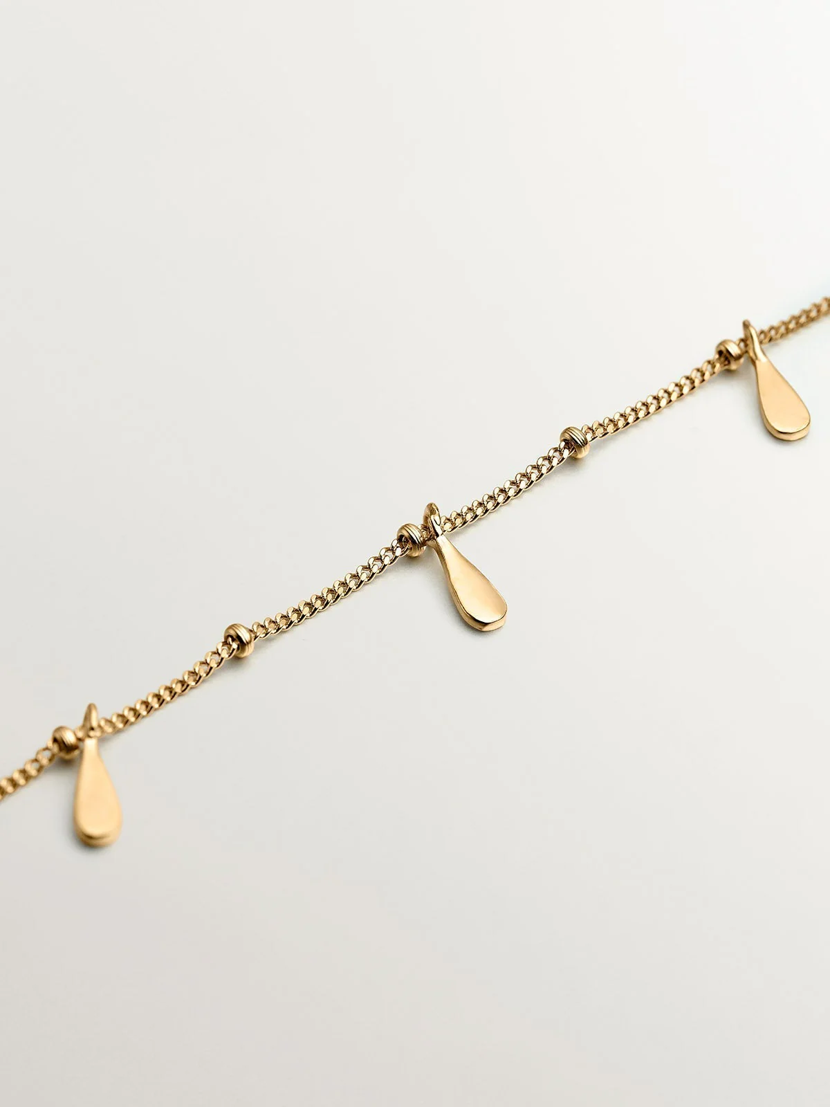 Collar de plata 925 bañada en oro amarillo de 18K con lágrimas - Image 3