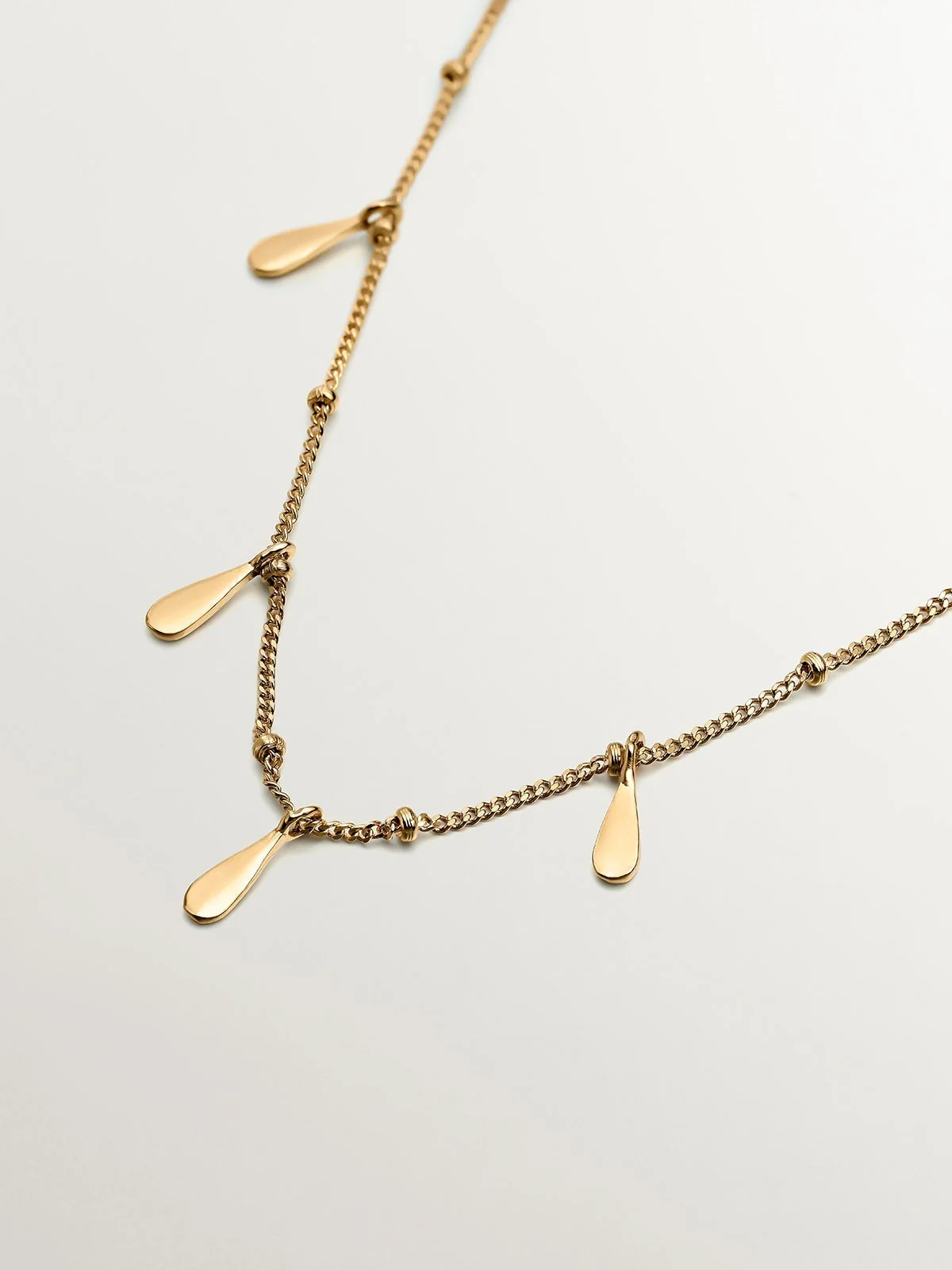 Collar de plata 925 bañada en oro amarillo de 18K con lágrimas - Image 5