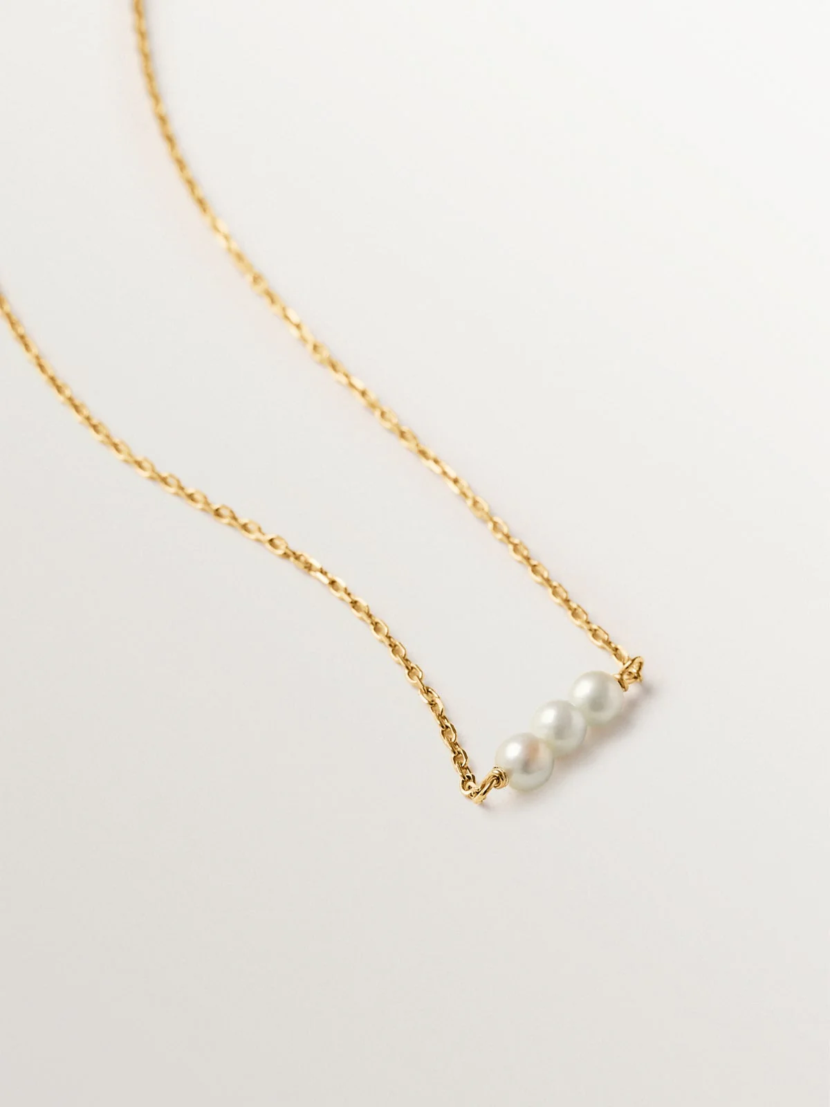 Collar de plata 925 bañada en oro amarillo de 18K con perlas - Image 3