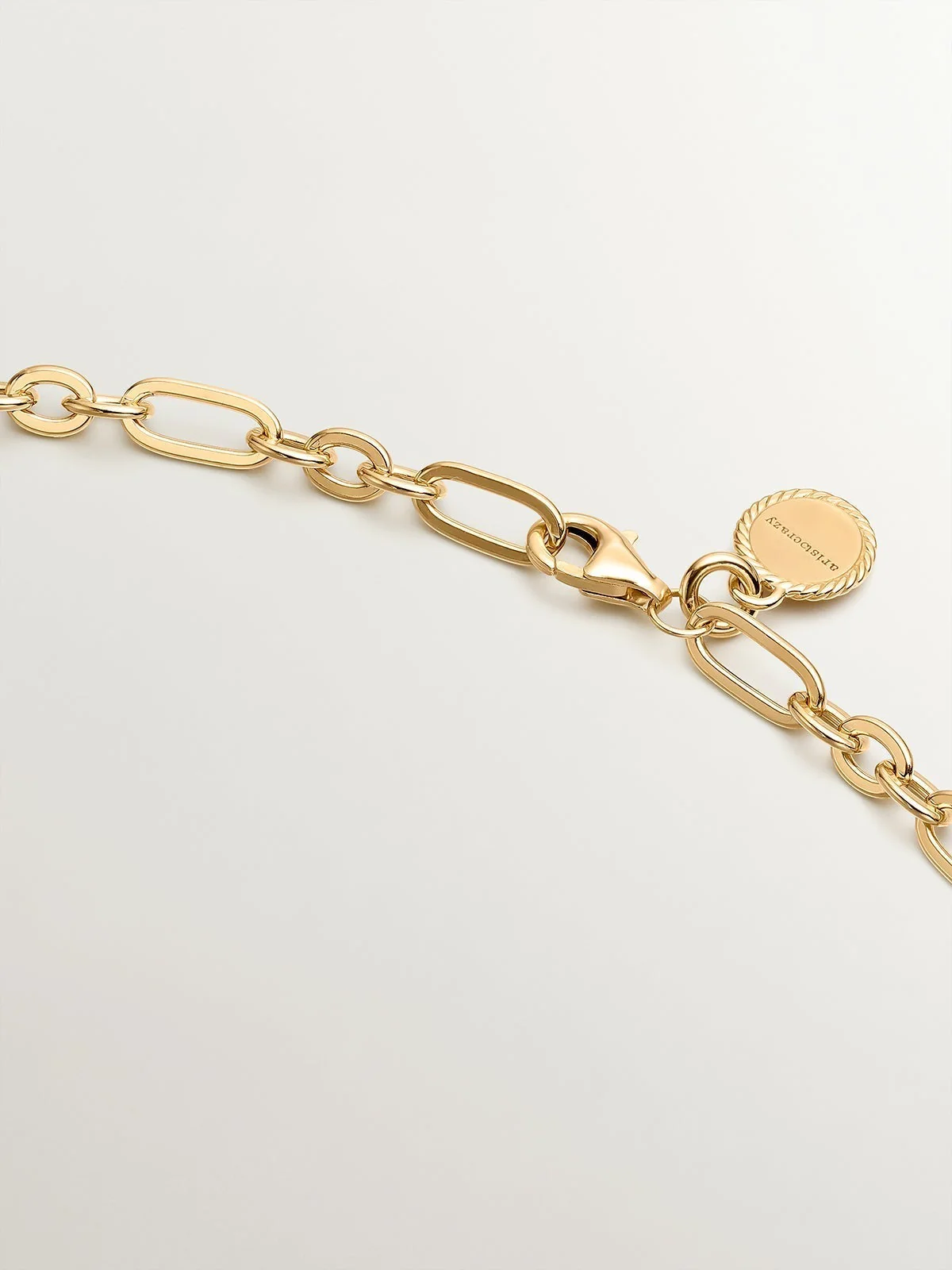 Collar de plata 925 bañada en oro amarillo de 18K con rodolitas rojas - Image 7