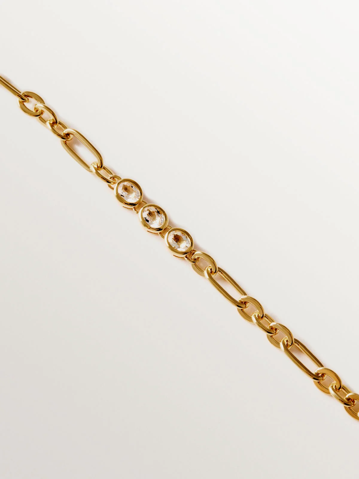 Collar de plata 925 bañada en oro amarillo de 18K con topacios blancos - Image 7