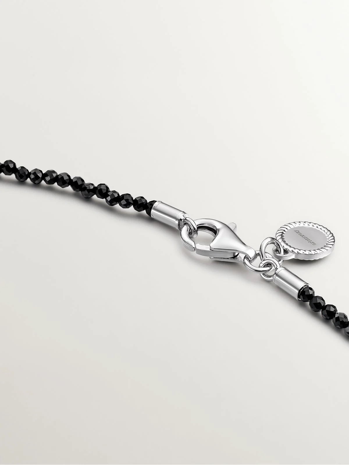 Collar de plata 925 con bolitas de espinelas negras - Image 5