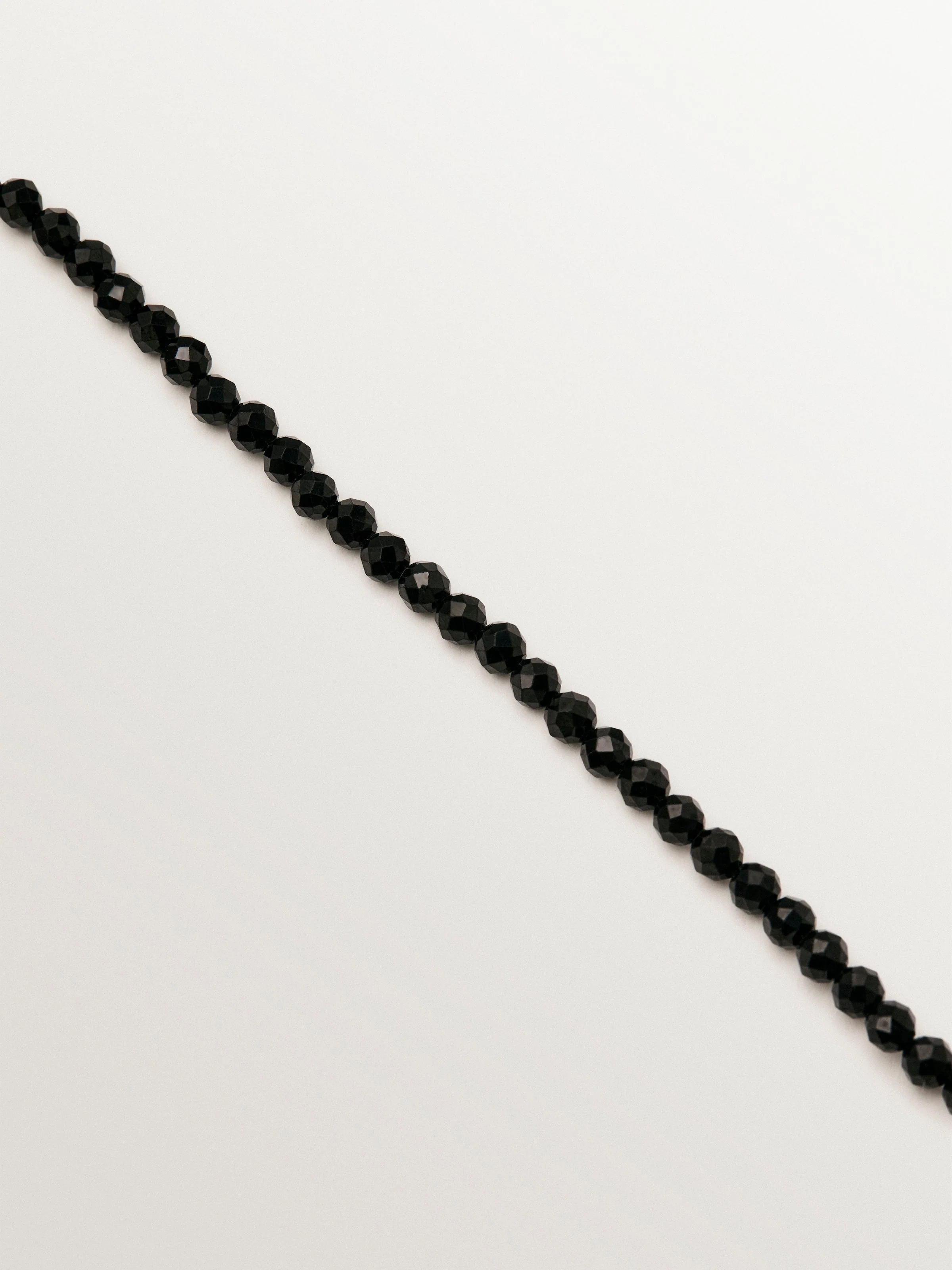 Collar de plata 925 con espinelas negras y perla - Image 3