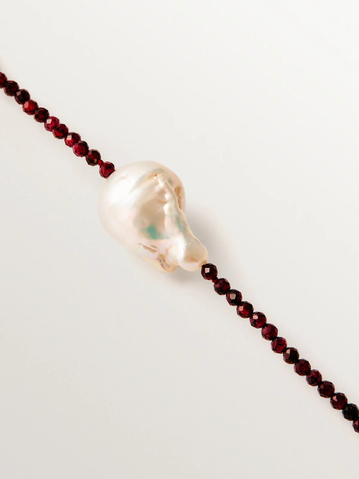 Collar de plata 925 con granates y perla - Image 3