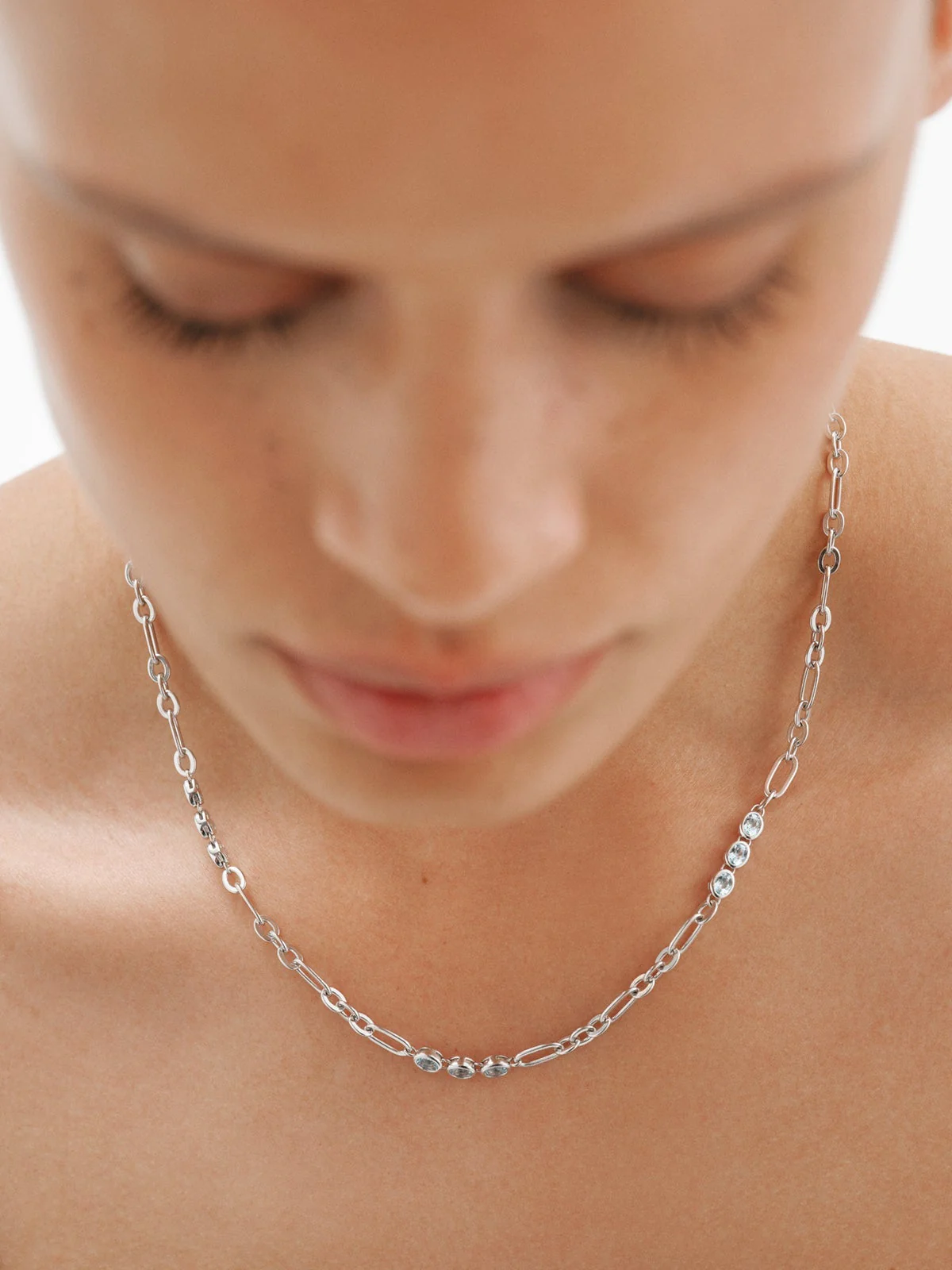 Collar de plata 925 con topacios azul sky - Image 2