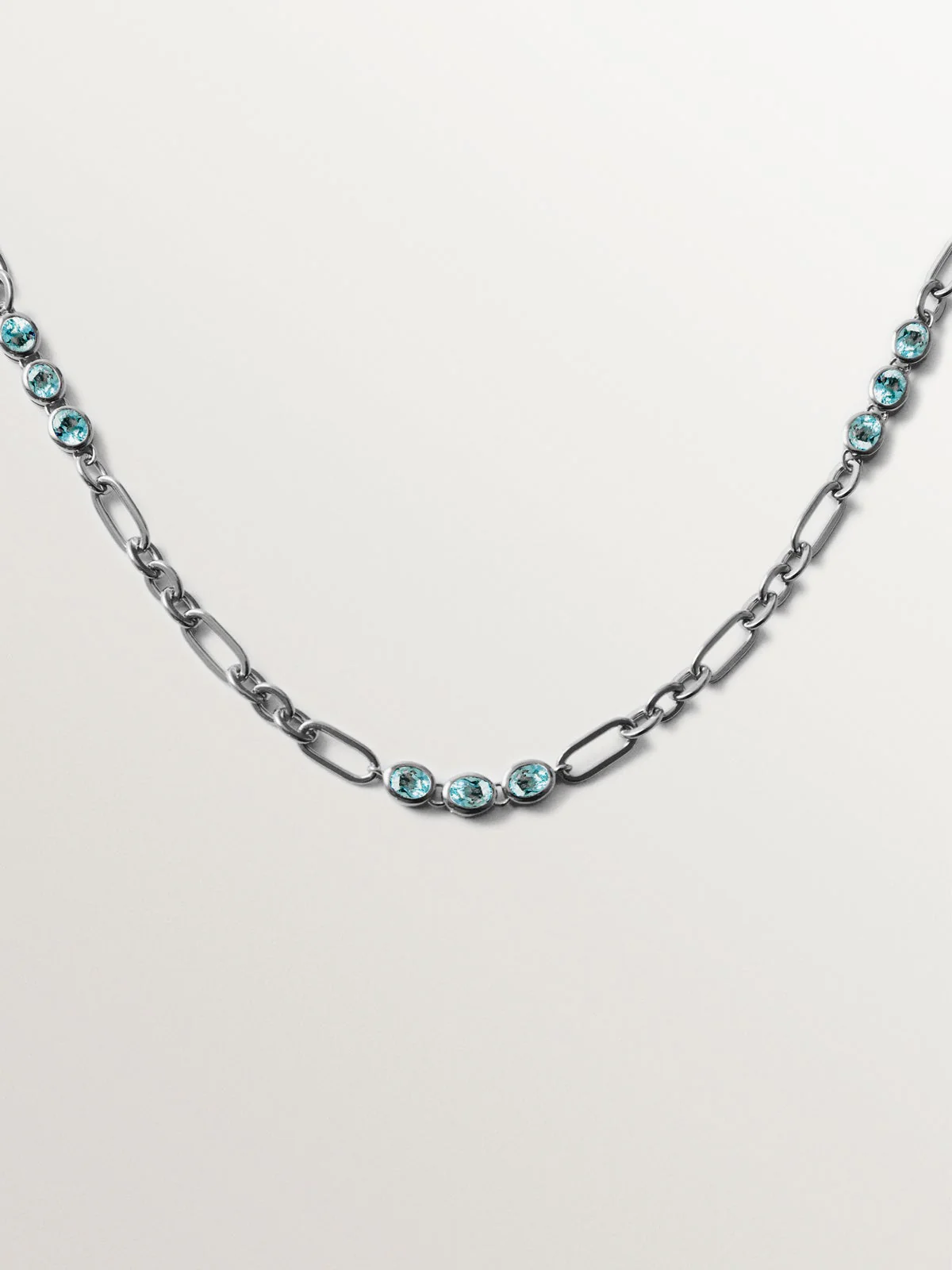 Collar de plata 925 con topacios azul sky - Image 3