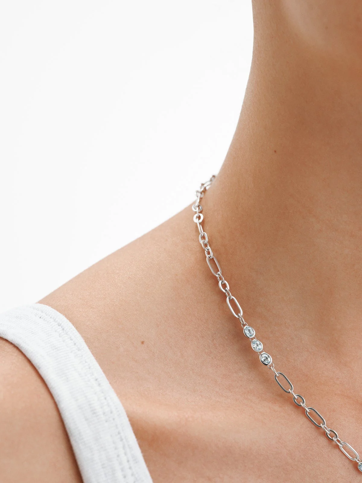 Collar de plata 925 con topacios azul sky - Image 4