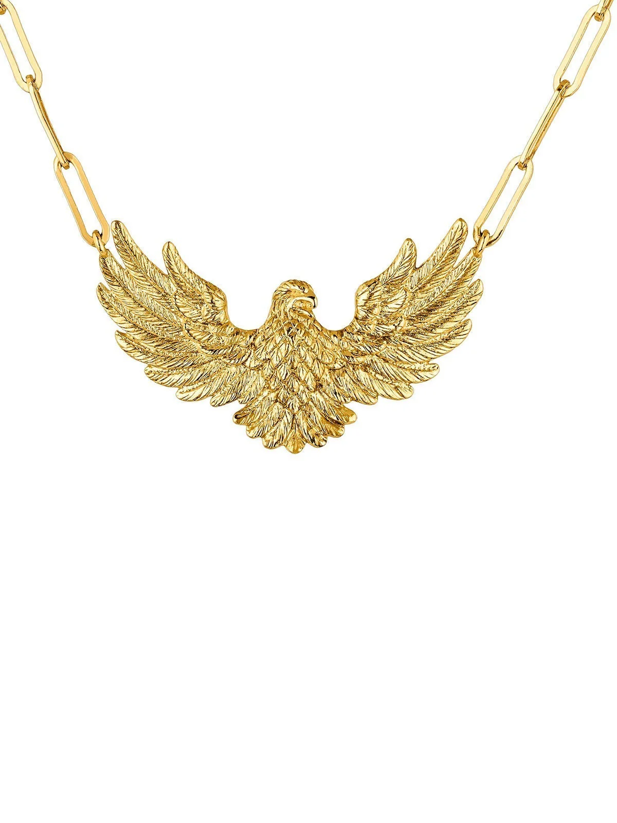 Collar eslabones de plata 925 bañada en oro amarillo de 18K con águila - Image 3