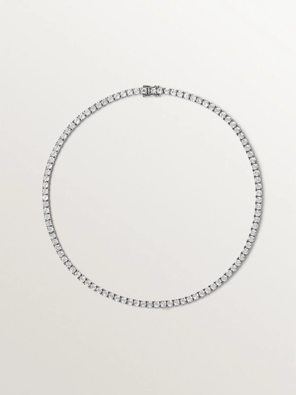 Collar rivière de plata 925 con topacios blancos