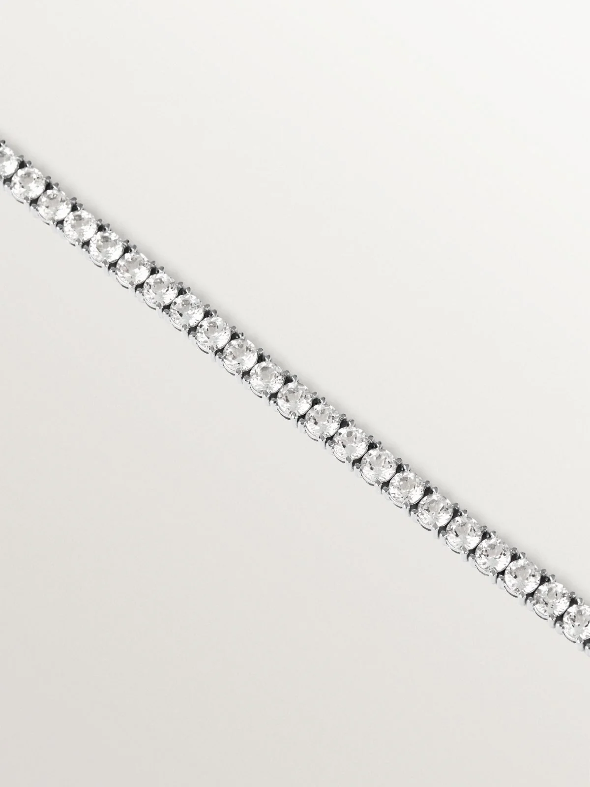 Collar rivière de plata 925 con topacios blancos - Image 3