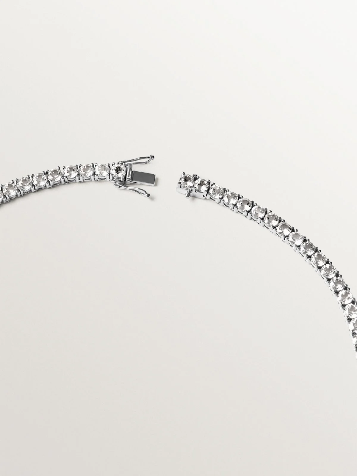 Collar rivière de plata 925 con topacios blancos - Image 5